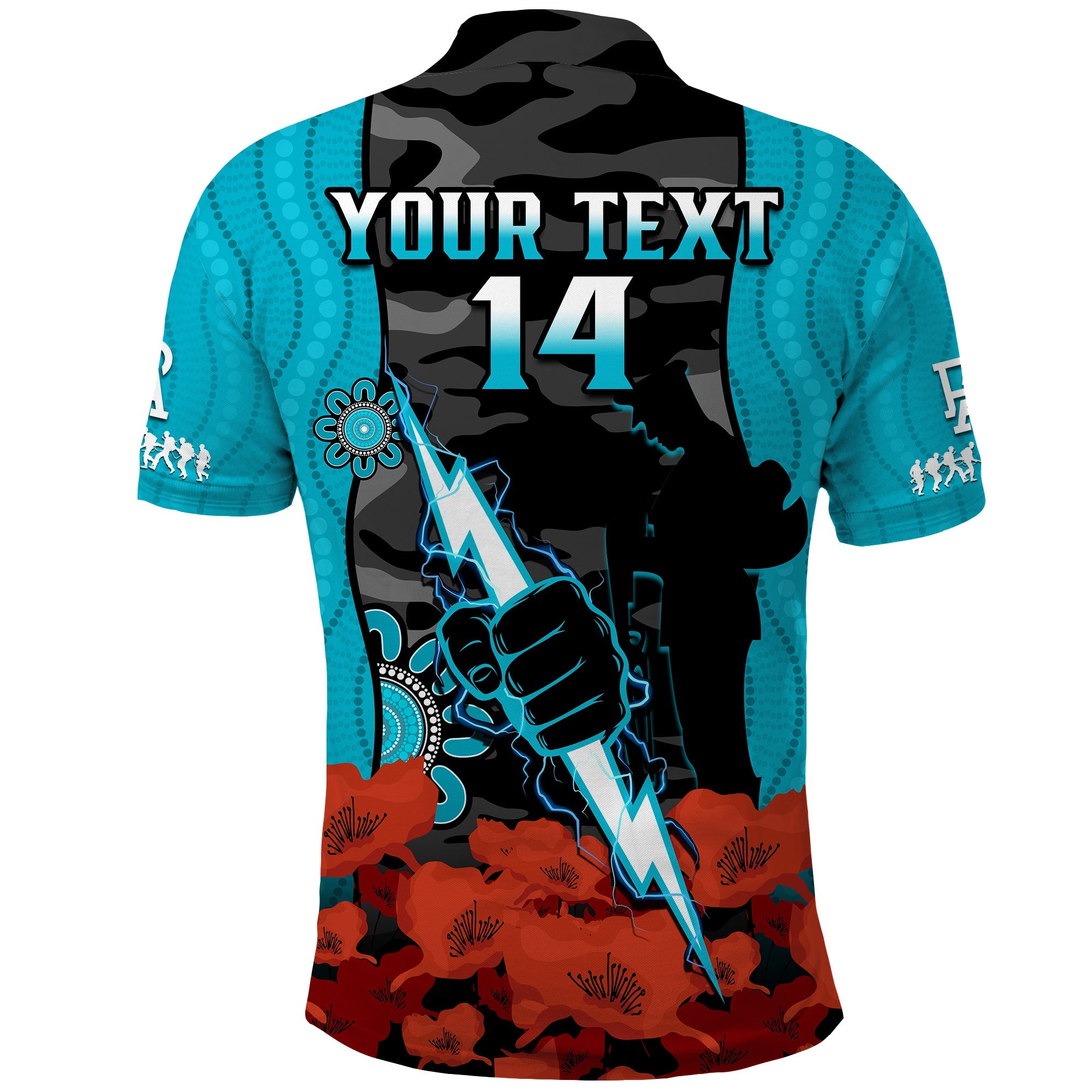 custom-text-and-number-port-adelaide-football-anzac-2023-polo-shirt-power-aboriginal-mix-poppy-camouflage