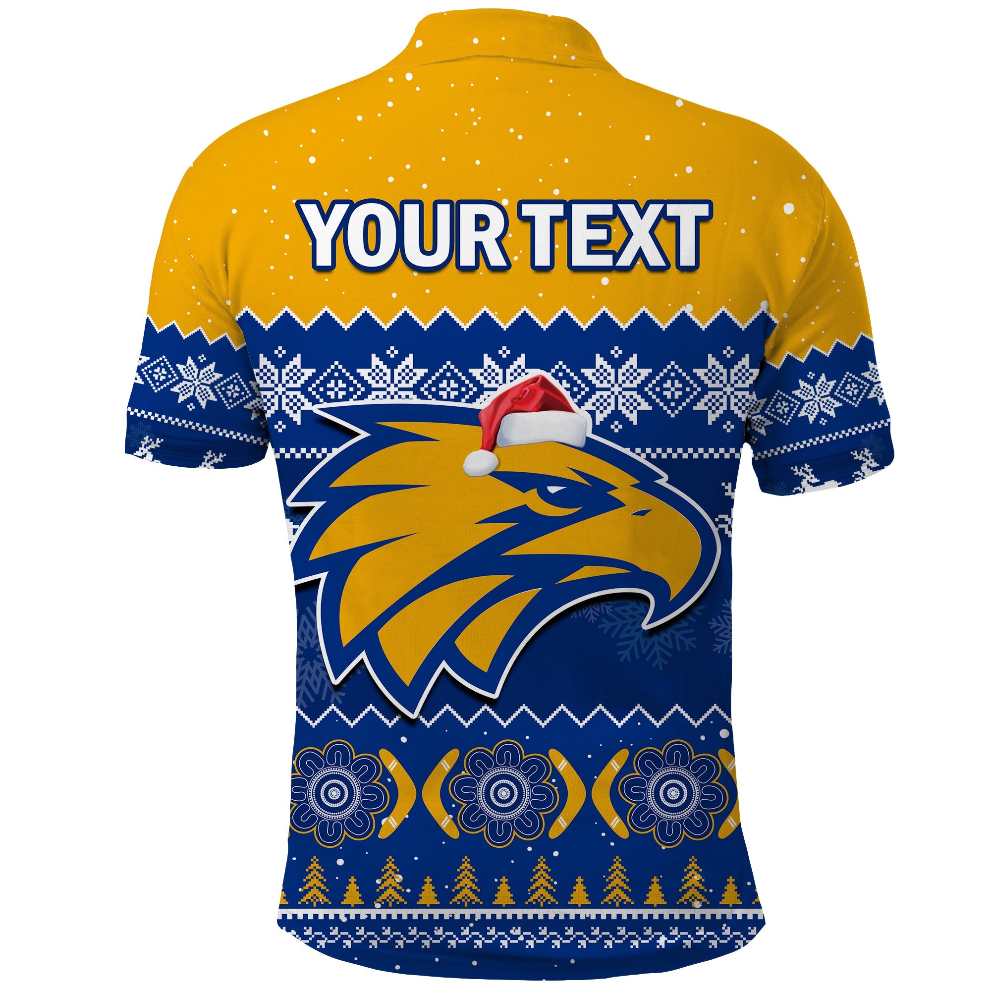 custom-personalised-west-coast-football-polo-shirt-eagles-indigenous-merry-christmas