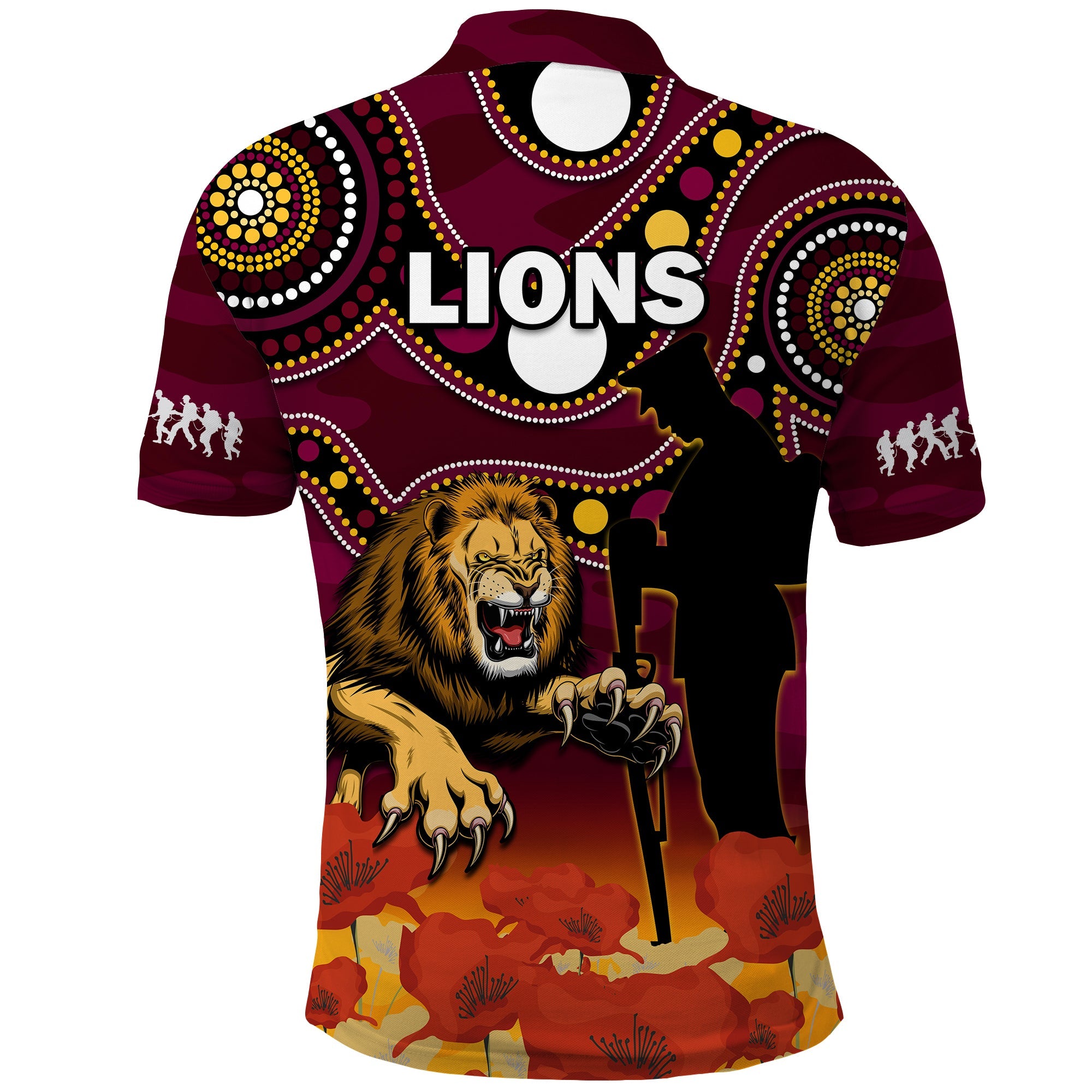 brisbane-lions-football-anzac-2023-polo-shirt-aboriginal-mix-poppy-camouflage