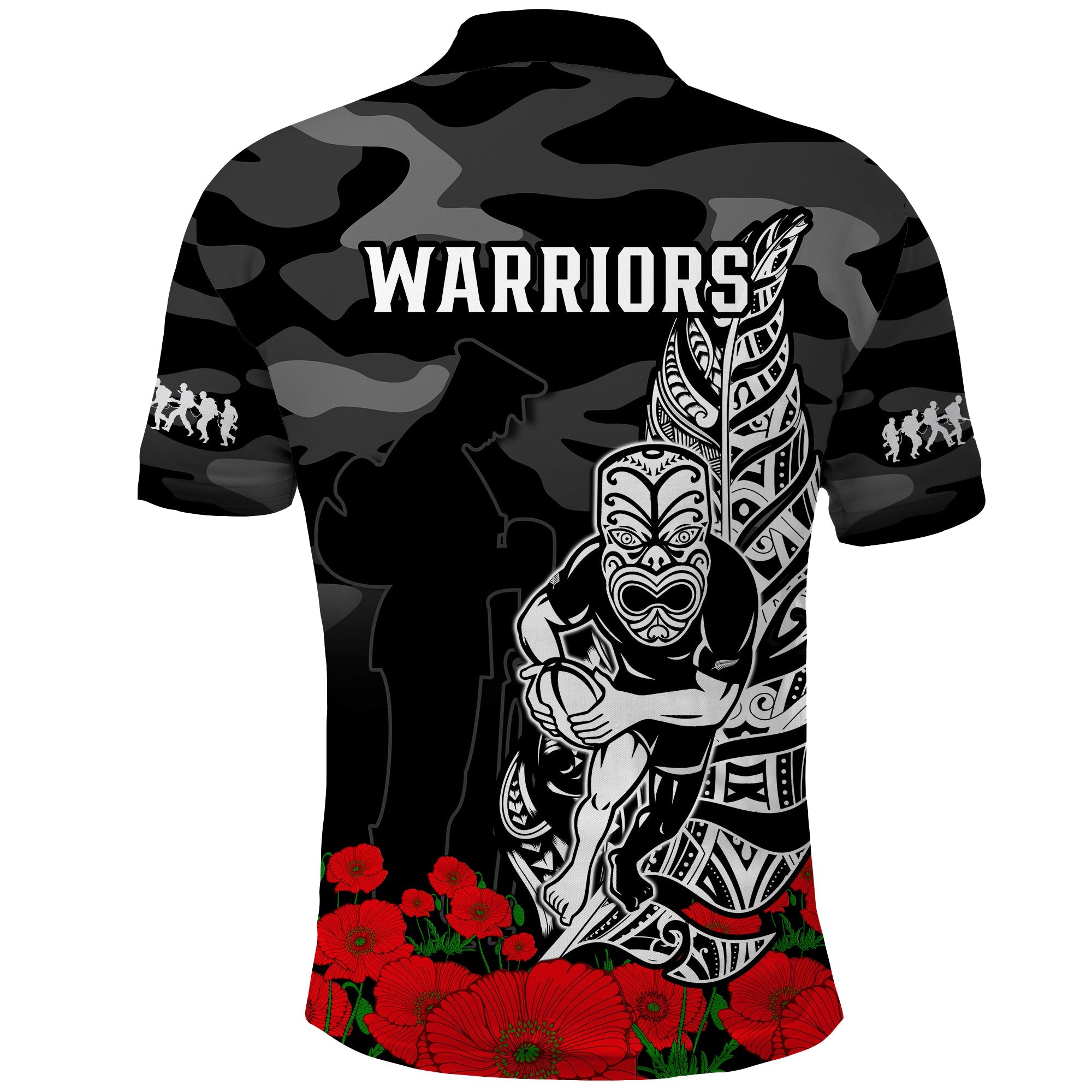 warriors-anzac-2023-polo-shirt-nz-fern-camouflage-poppy-mix-aboriginal