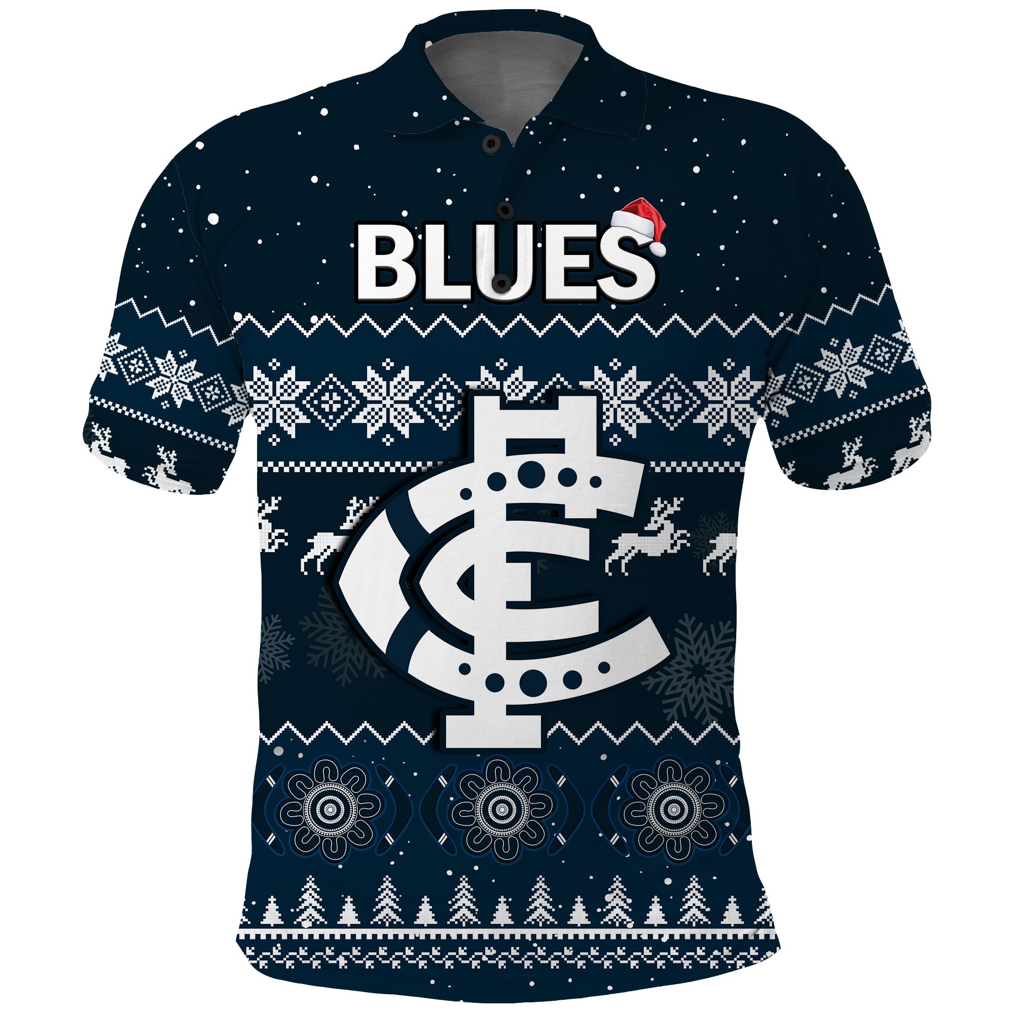 carlton-football-polo-shirt-blues-indigenous-merry-christmas