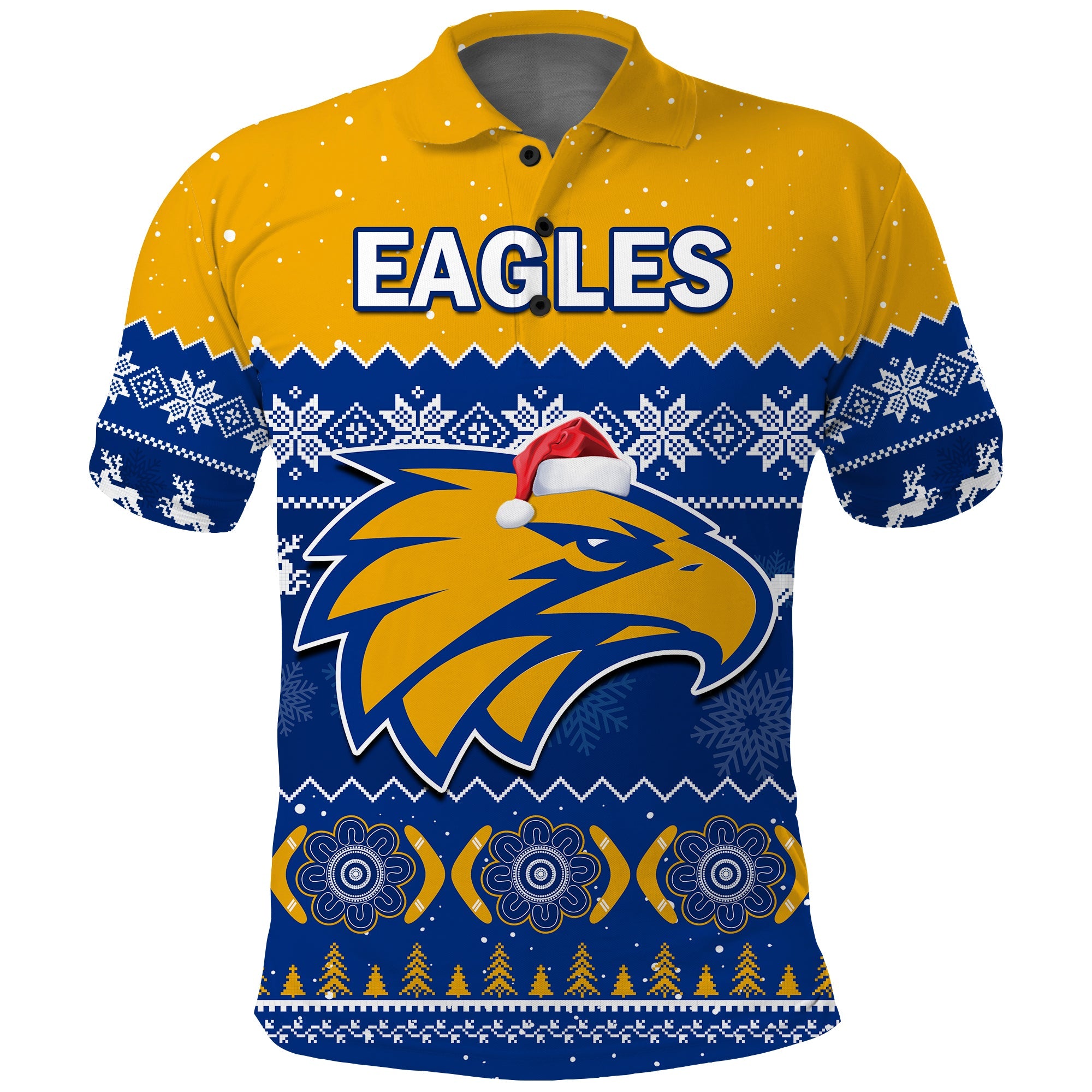 custom-personalised-west-coast-football-polo-shirt-eagles-indigenous-merry-christmas