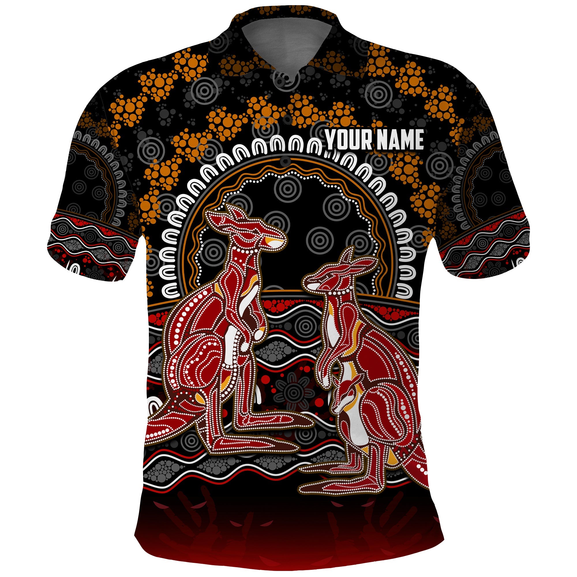 custom-personalised-australia-valentine-polo-shirt-aboriginal-couple-kangaroos-my-love