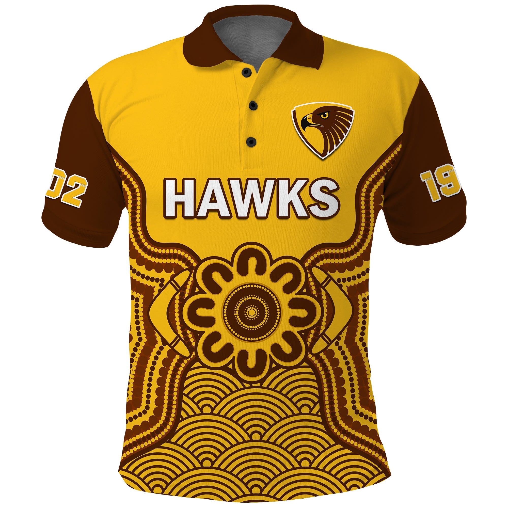 custom-text-and-number-hawthorn-football-polo-shirt-go-hawks-1902-aboriginal-art