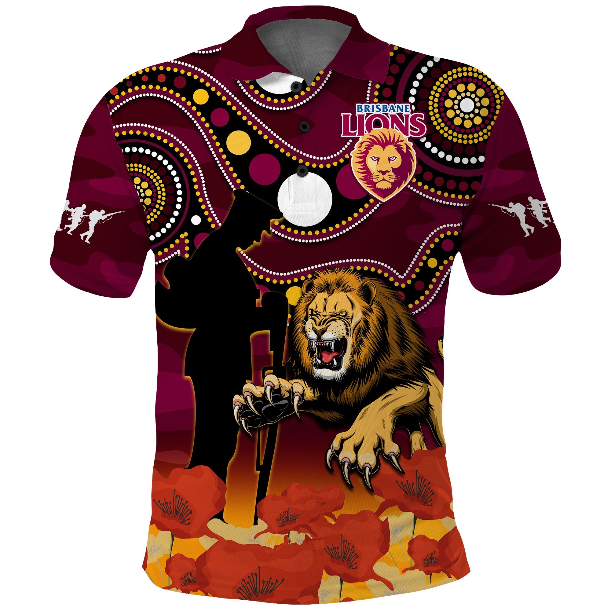 brisbane-lions-football-anzac-2023-polo-shirt-aboriginal-mix-poppy-camouflage