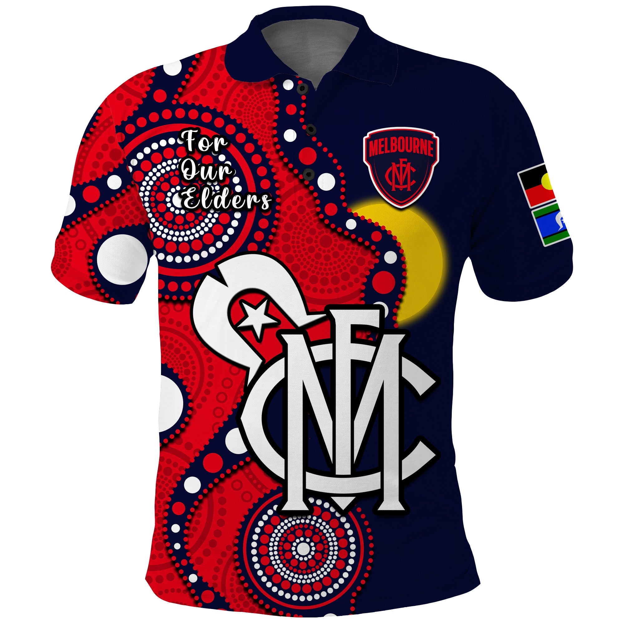 custom-text-and-number-melbourne-football-naidoc-2023-polo-shirt-demons-for-our-elders-indigenous