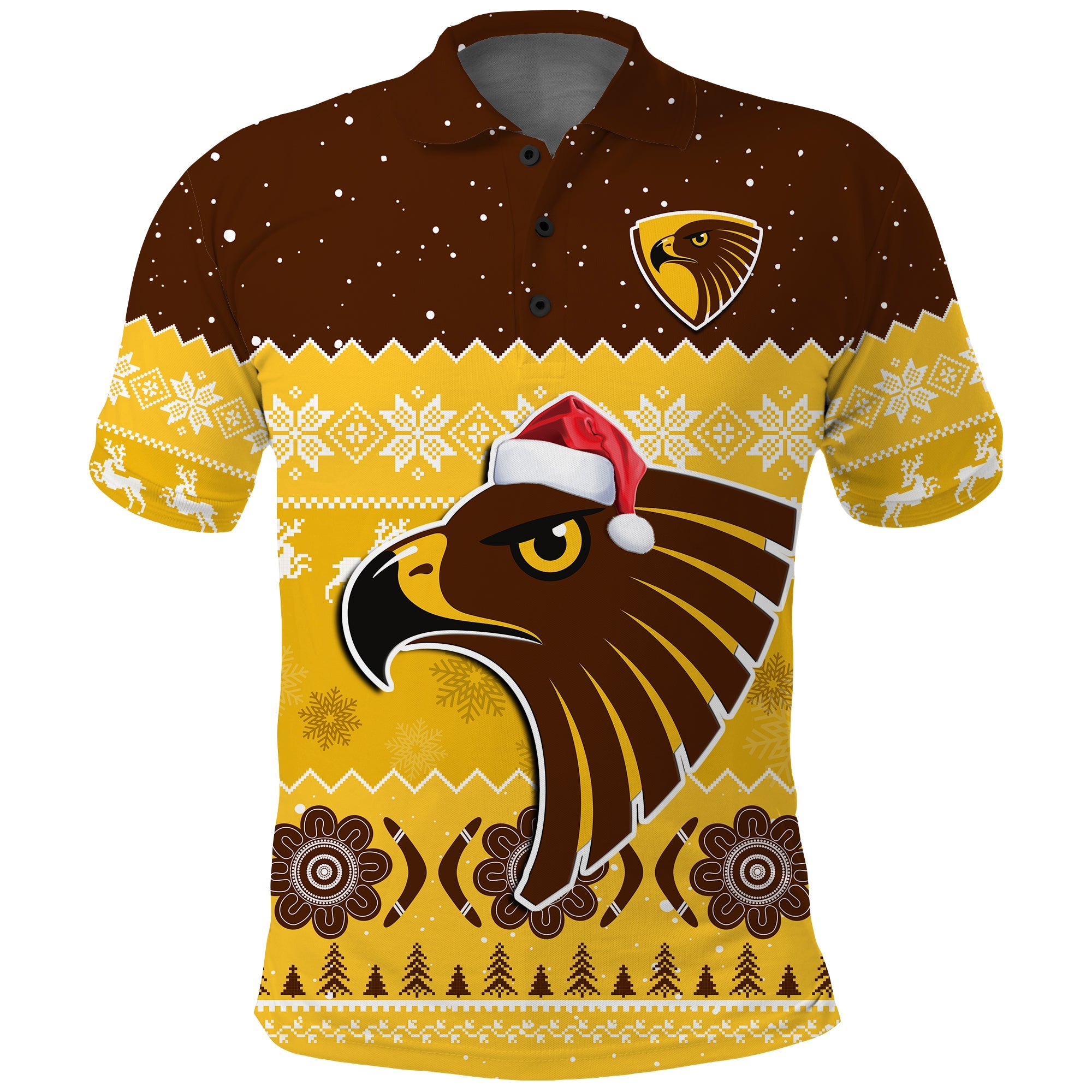 custom-personalised-hawthorn-football-polo-shirt-hawks-indigenous-merry-christmas