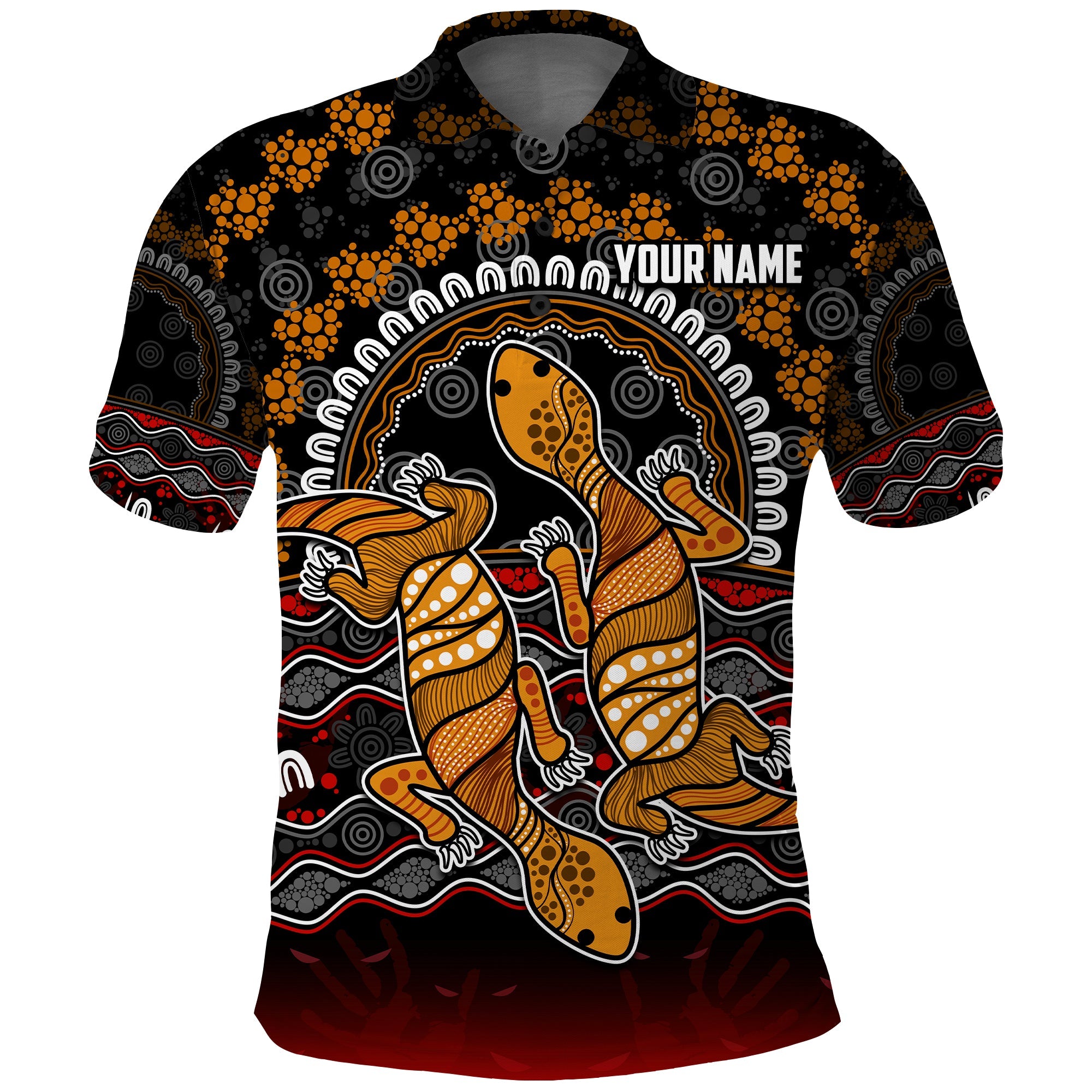 custom-personalised-australia-valentine-polo-shirt-aboriginal-couple-lizards-my-love