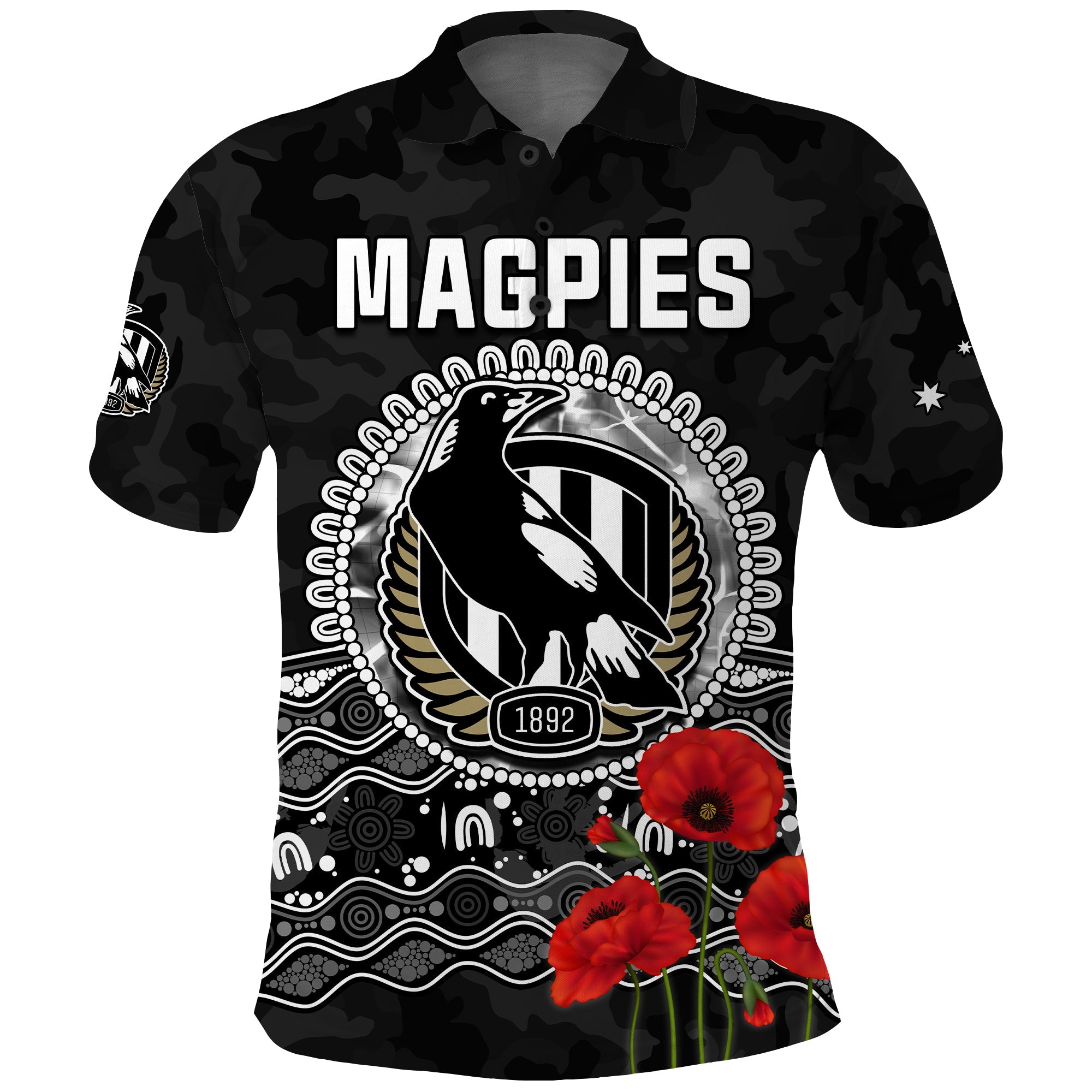 custom-text-and-number-magpies-football-anzac-day-polo-shirt-speical-poppy-mix-aboriginal