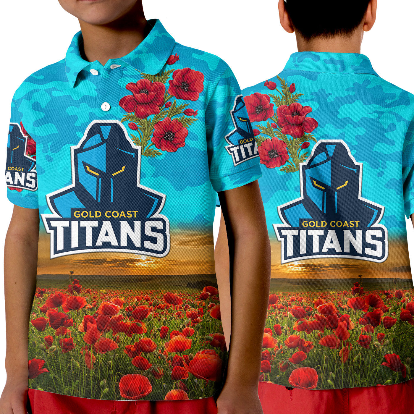 gold-coast-titans-anzac-2022-polo-shirt-poppy-flowers-vibes