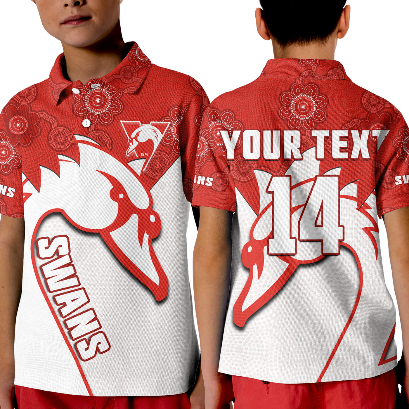 custom-text-and-number-sydney-football-polo-shirt-kid-swans-1874-dot-painting-artsy