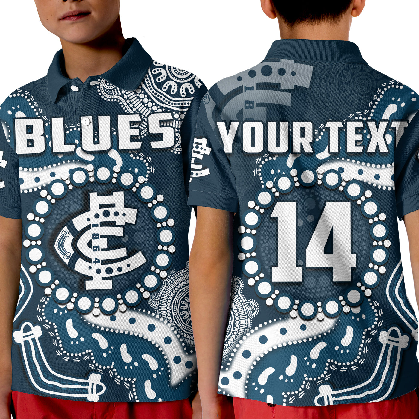 custom-text-and-number-carlton-football-polo-shirt-kid-blues-1864-boomerang-indigenous-artsy