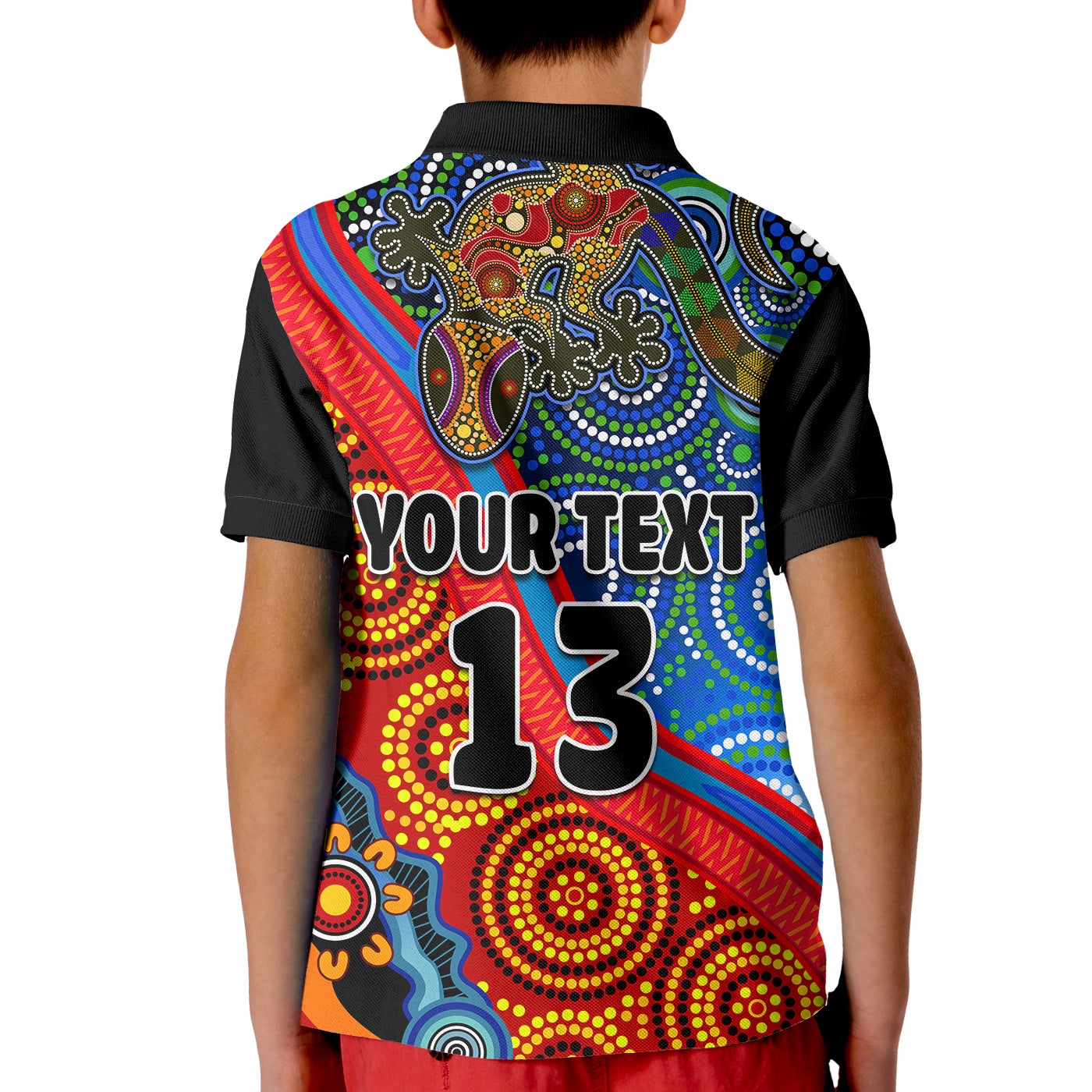 custom-text-and-number-australia-lizard-and-sun-polo-shirt-aboriginal-art-speical