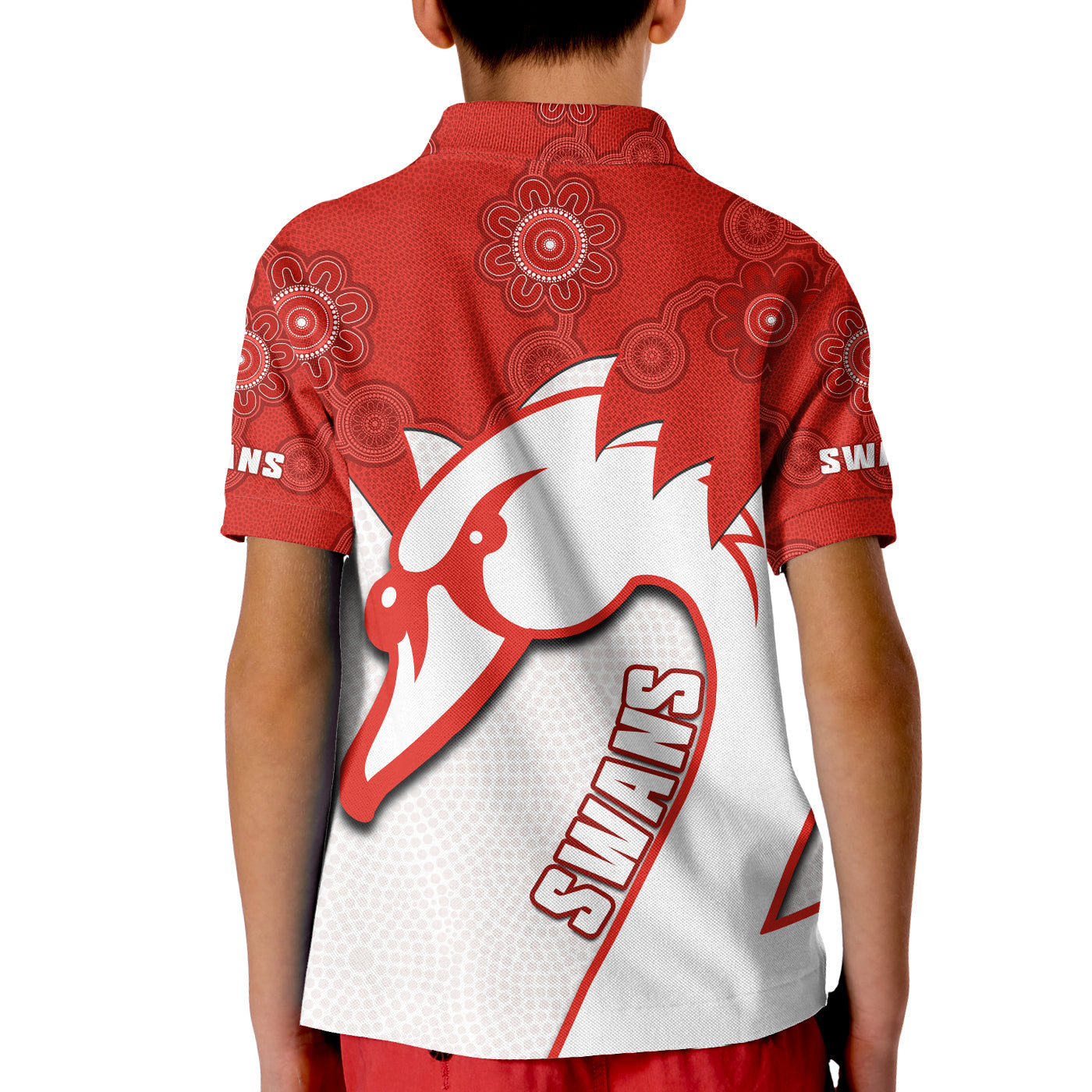 sydney-football-polo-shirt-kid-swans-1874-dot-painting-artsy