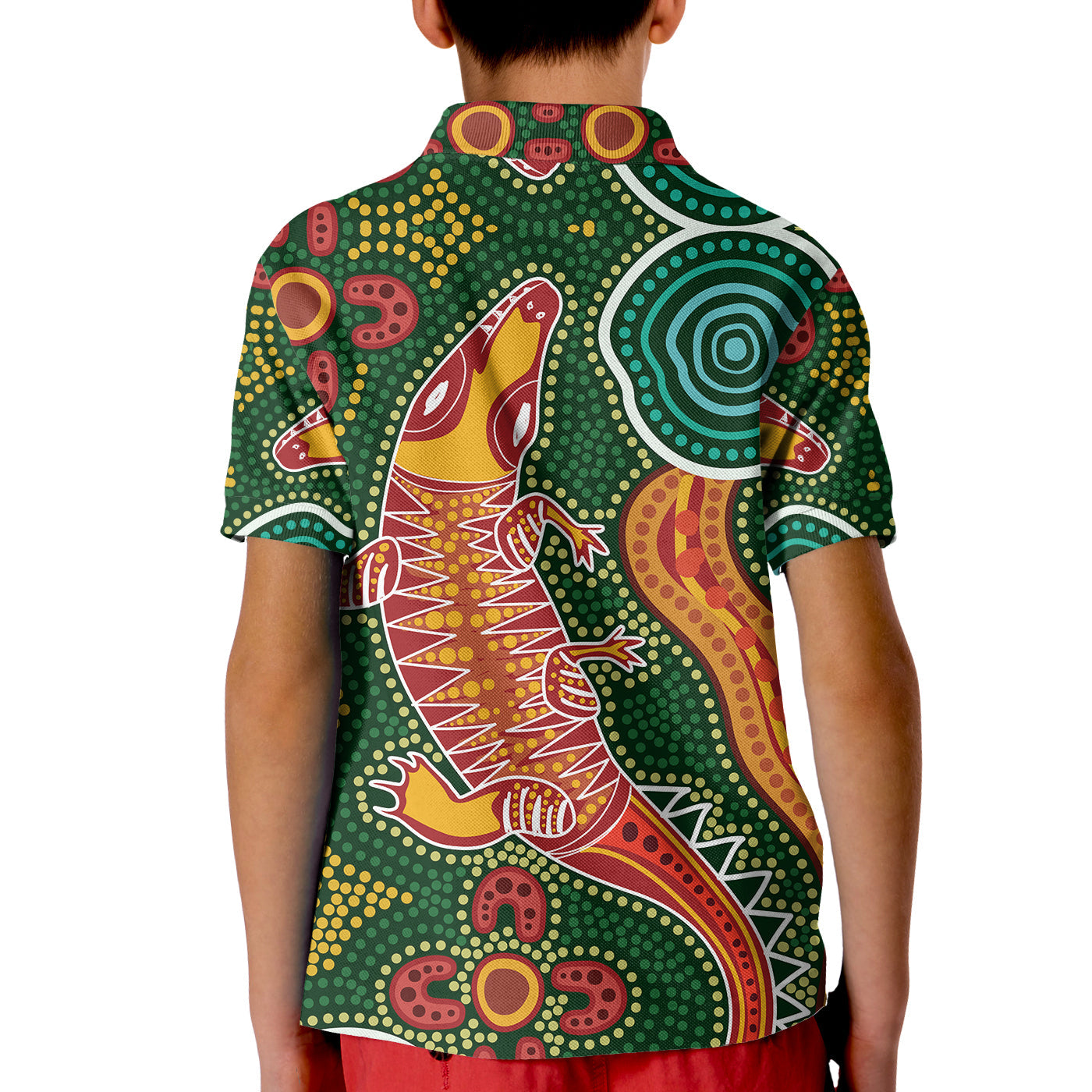 custom-personalised-aboriginal-art-crocodile-polo-shirt-kid-you-are-number-one