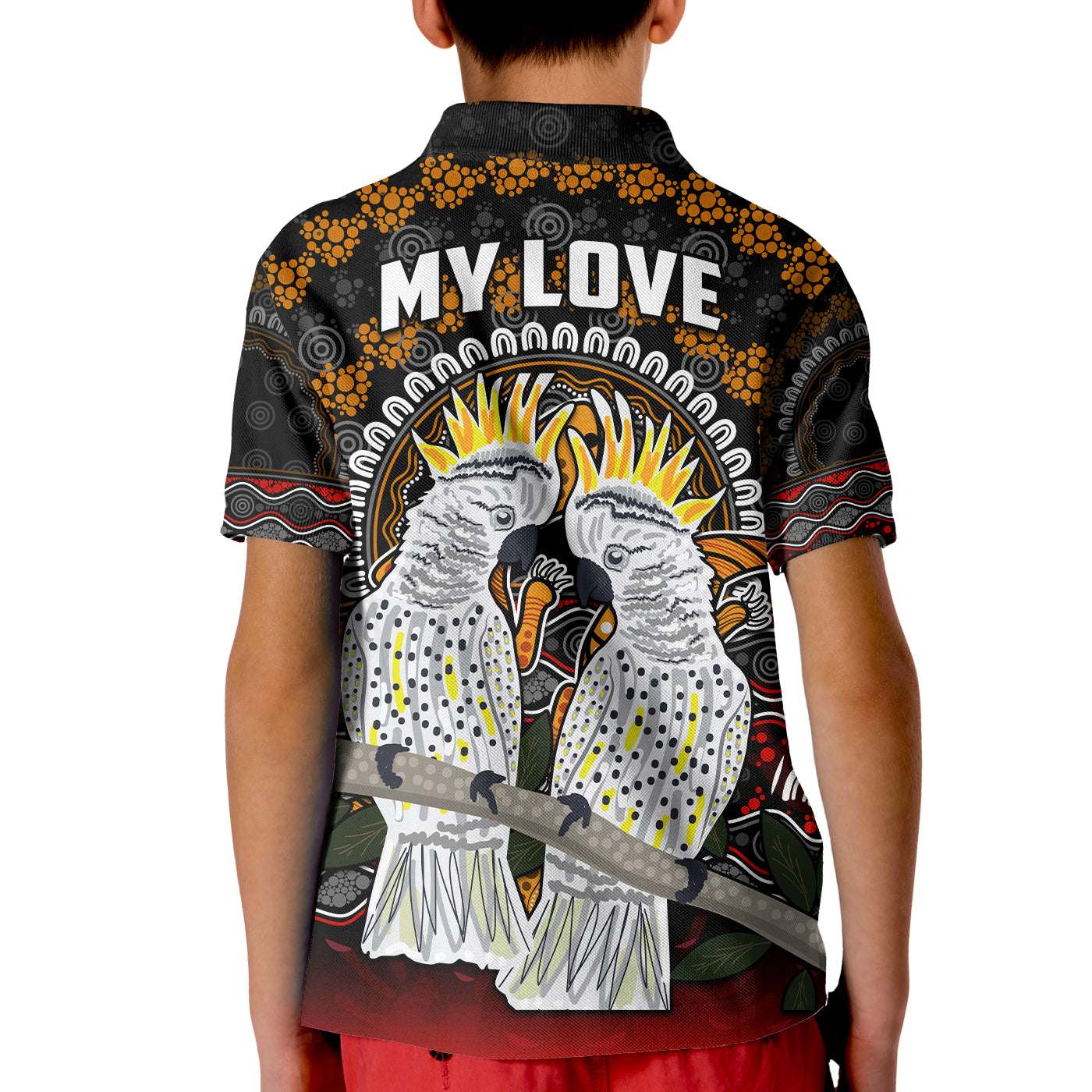 custom-personalised-australia-valentine-polo-shirt-aboriginal-couple-cockatoos-my-love