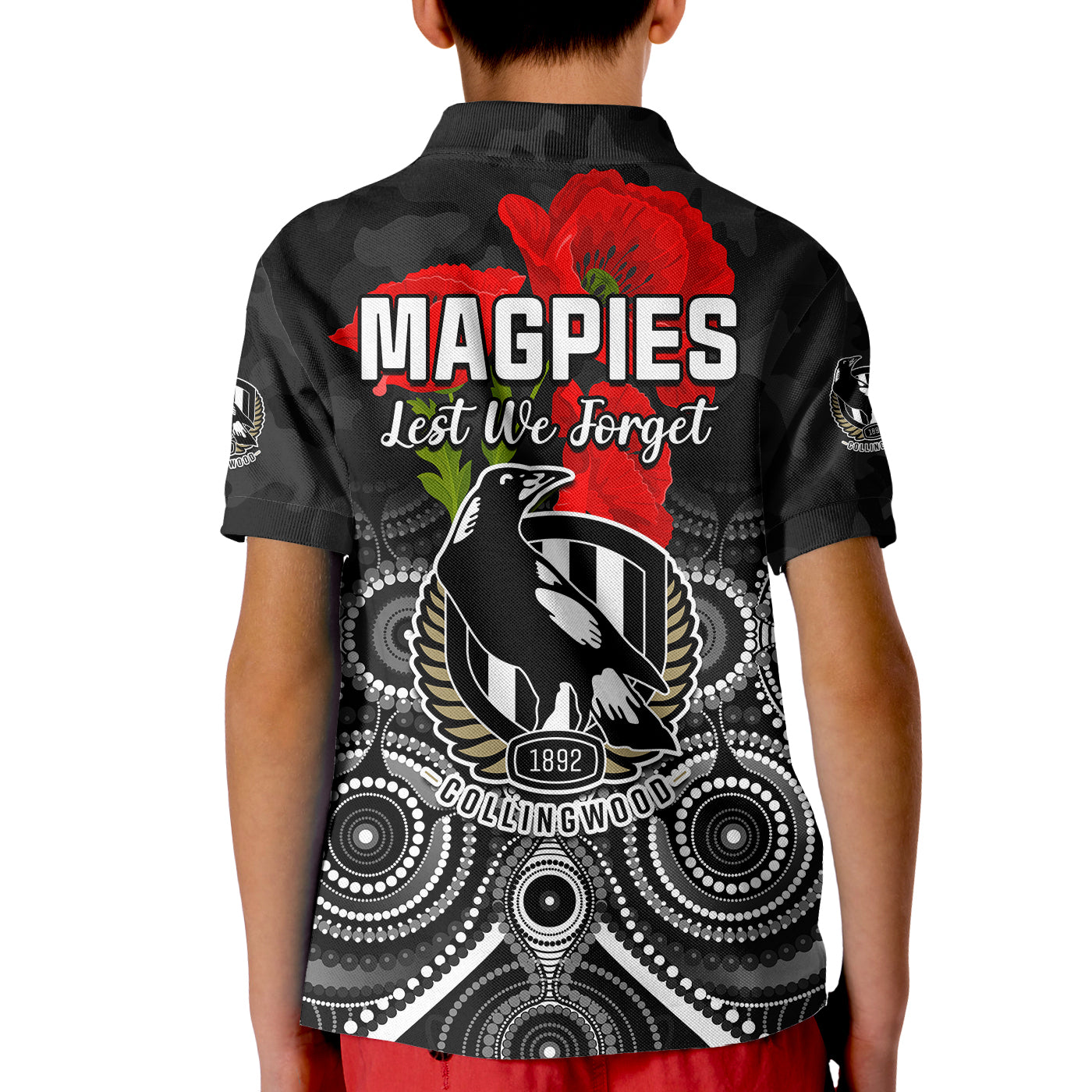 magpies-football-anzac-day-polo-shirt-aboriginal-poppy-flowers