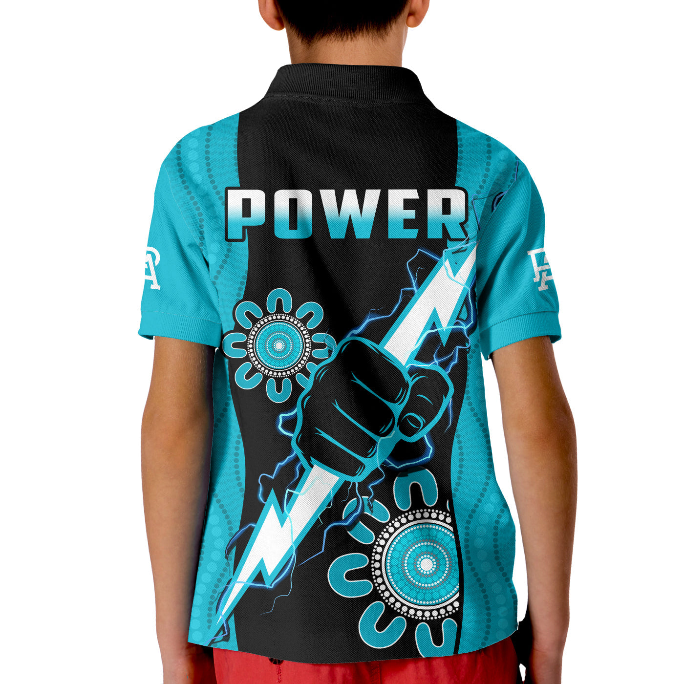 port-adelaide-football-polo-shirt-kid-power-thunder-hand-mix-aboriginal-dynamic