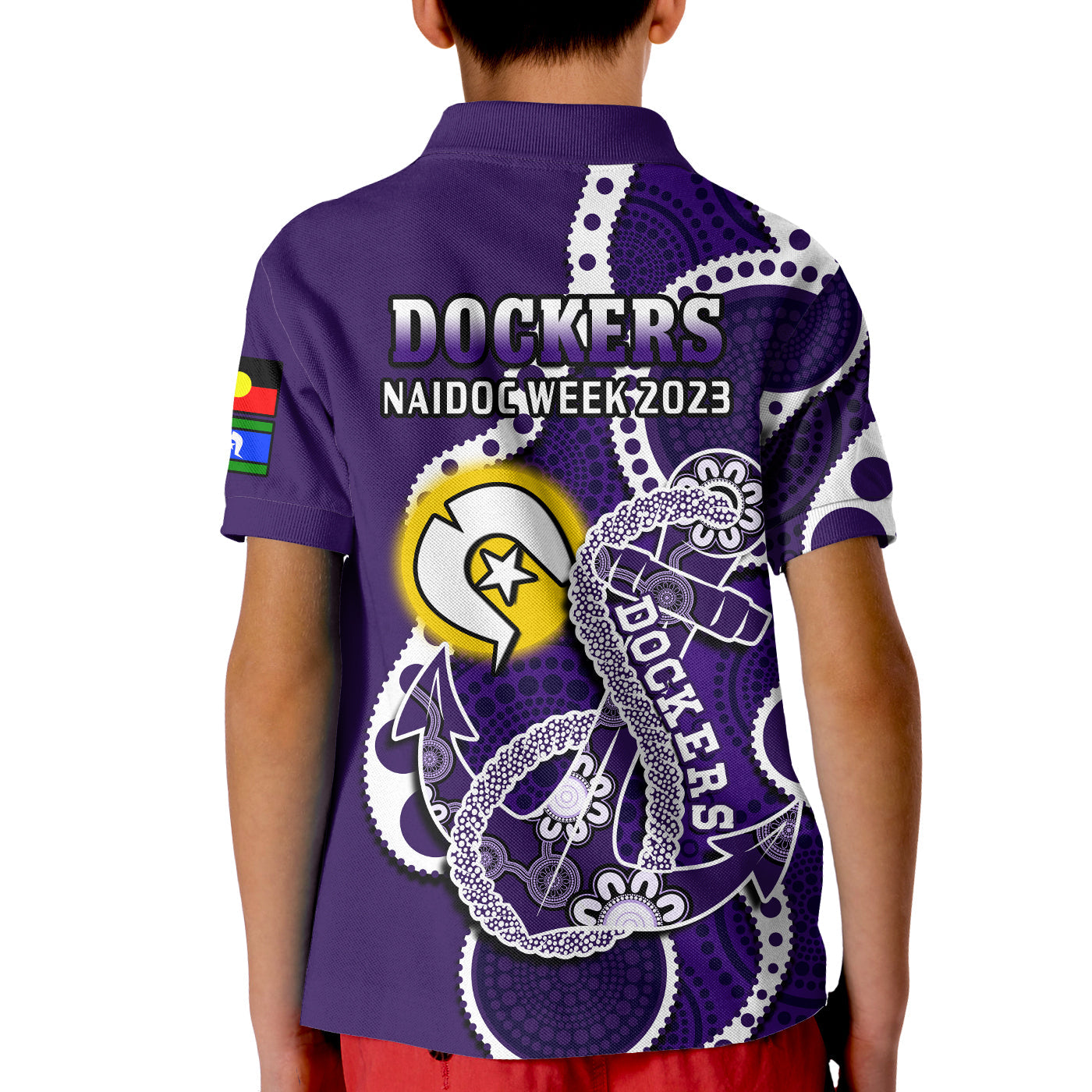 fremantle-football-naidoc-2023-polo-shirt-kid-dockers-for-our-elders-indigenous-art