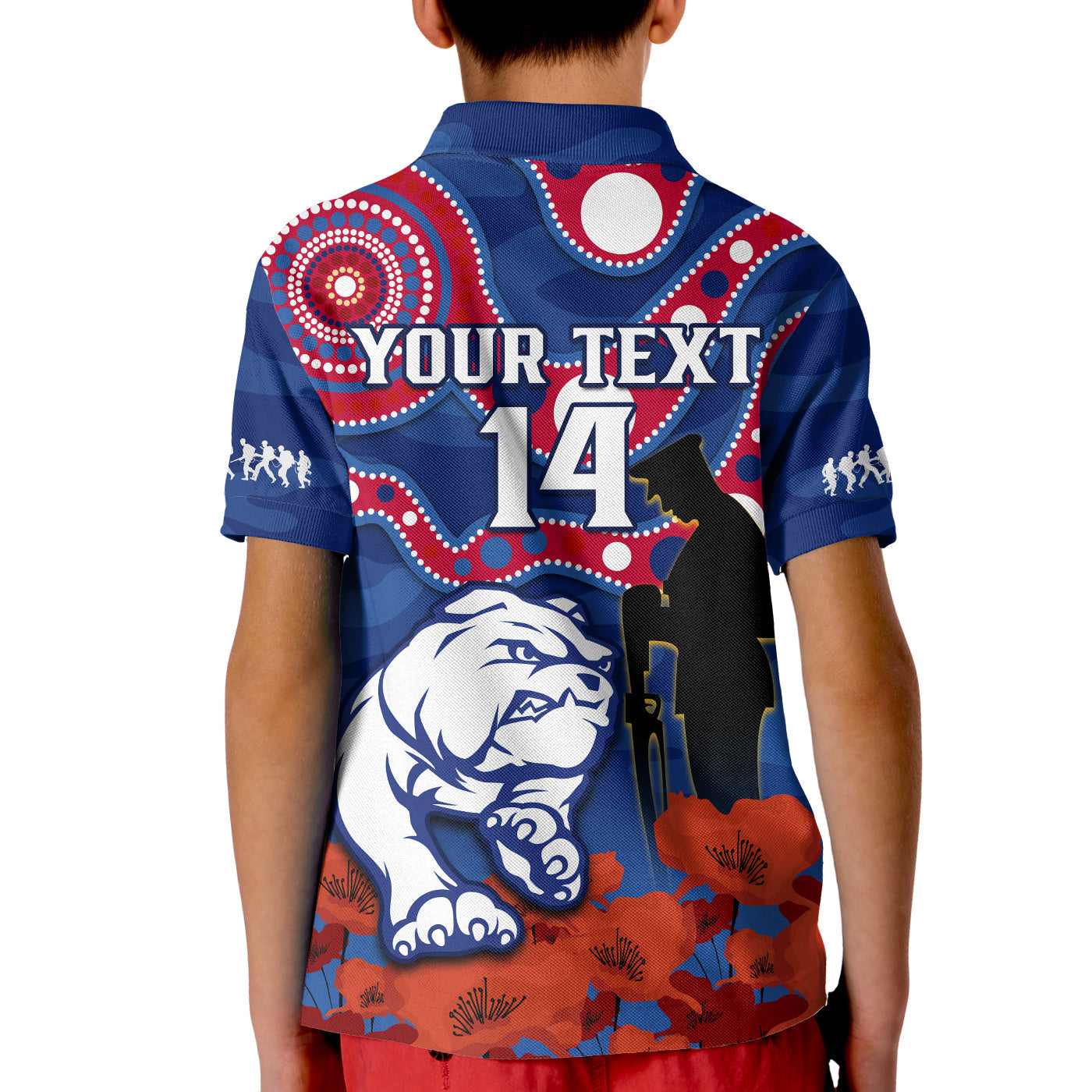 custom-text-and-number-western-bulldogs-football-anzac-2023-polo-shirt-doggies-aboriginal-mix-poppy-camouflage