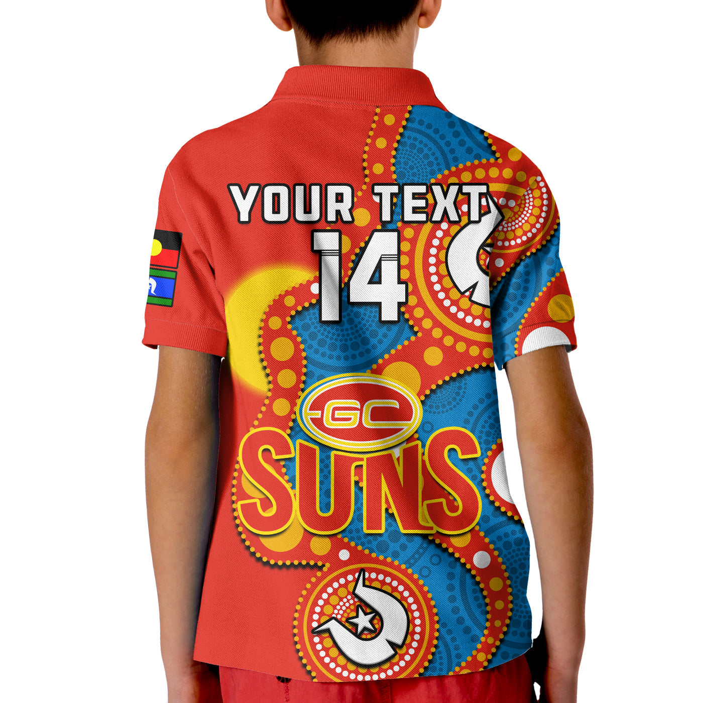 custom-text-and-number-gold-coast-football-naidoc-2023-polo-shirt-suns-indigenous-for-our-elders