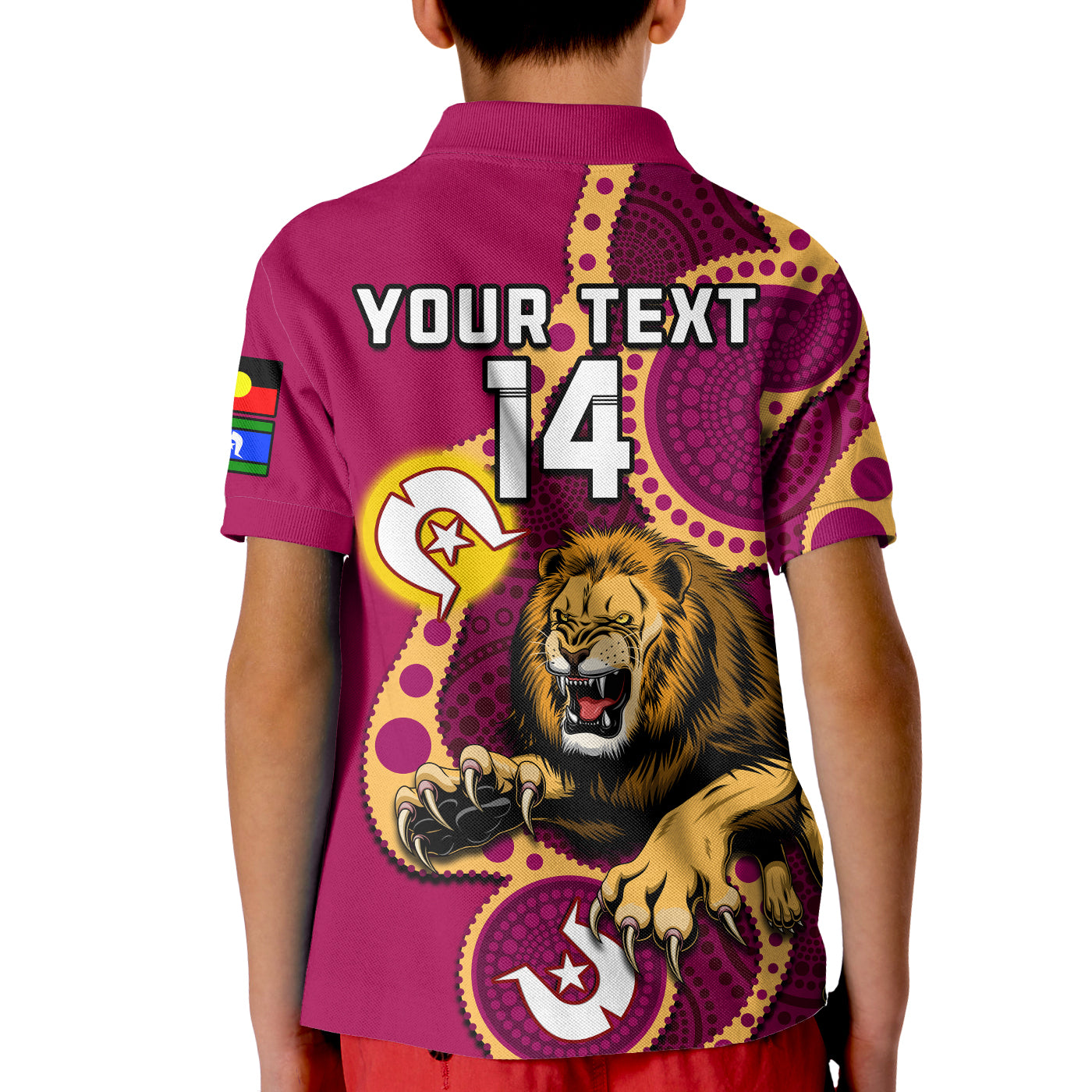 custom-text-and-number-brisbane-lions-football-naidoc-2023-polo-shirt-kid-for-our-elders-indigenous-art