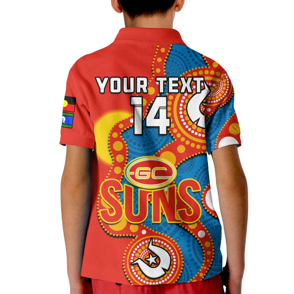 custom-text-and-number-gold-coast-football-naidoc-2023-polo-shirt-kid-suns-indigenous-for-our-elders