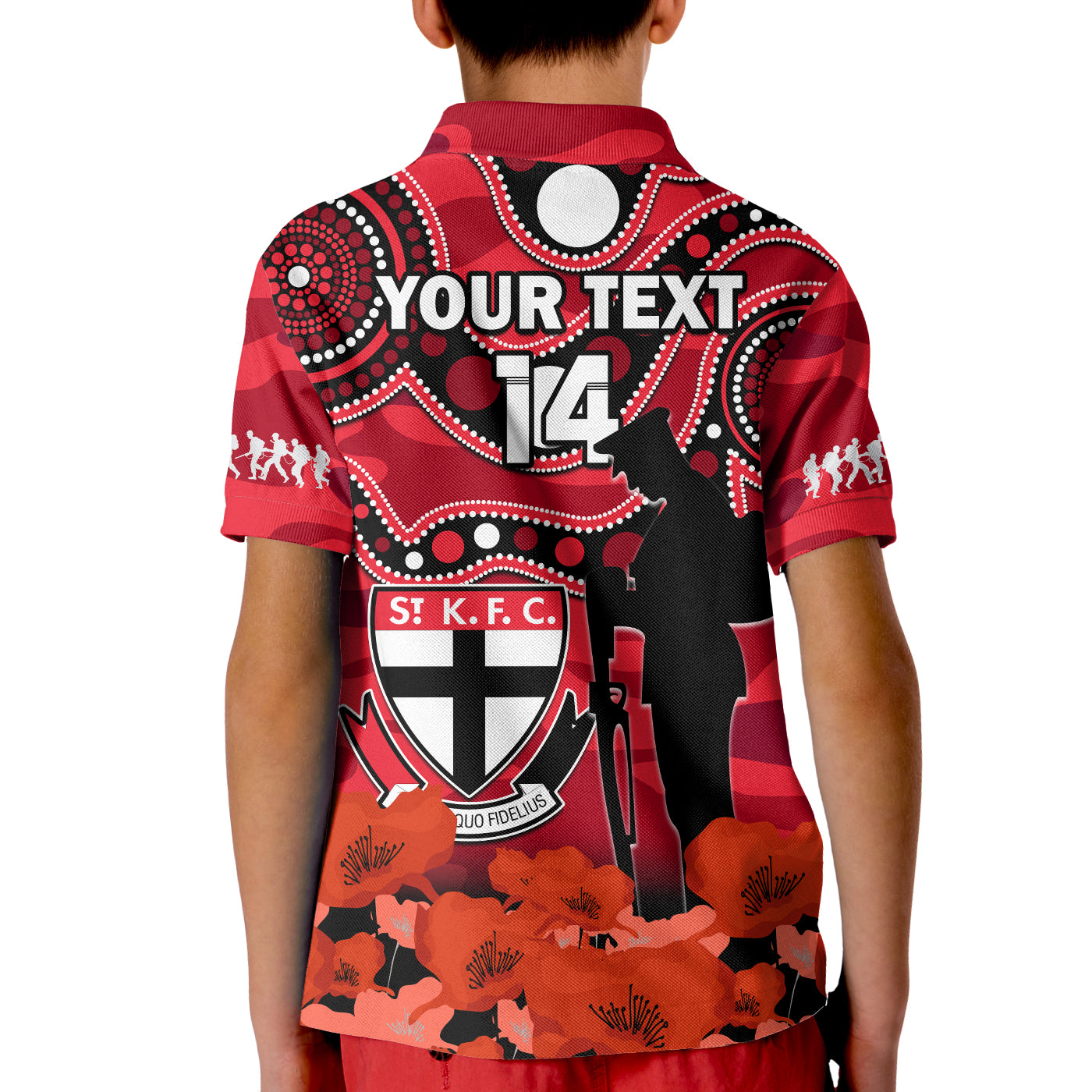 custom-text-and-number-st-kilda-football-anzac-2023-polo-shirt-kid-saints-aboriginal-mix-poppy-camouflage