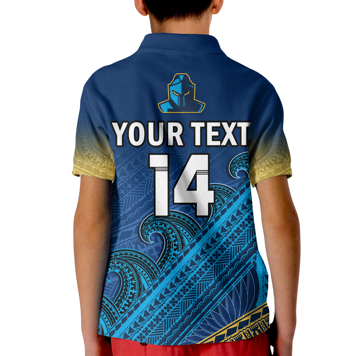 custom-text-and-number-gold-coast-titans-rugby-polo-shirt-pasifika-gradient-polynesian-pattern