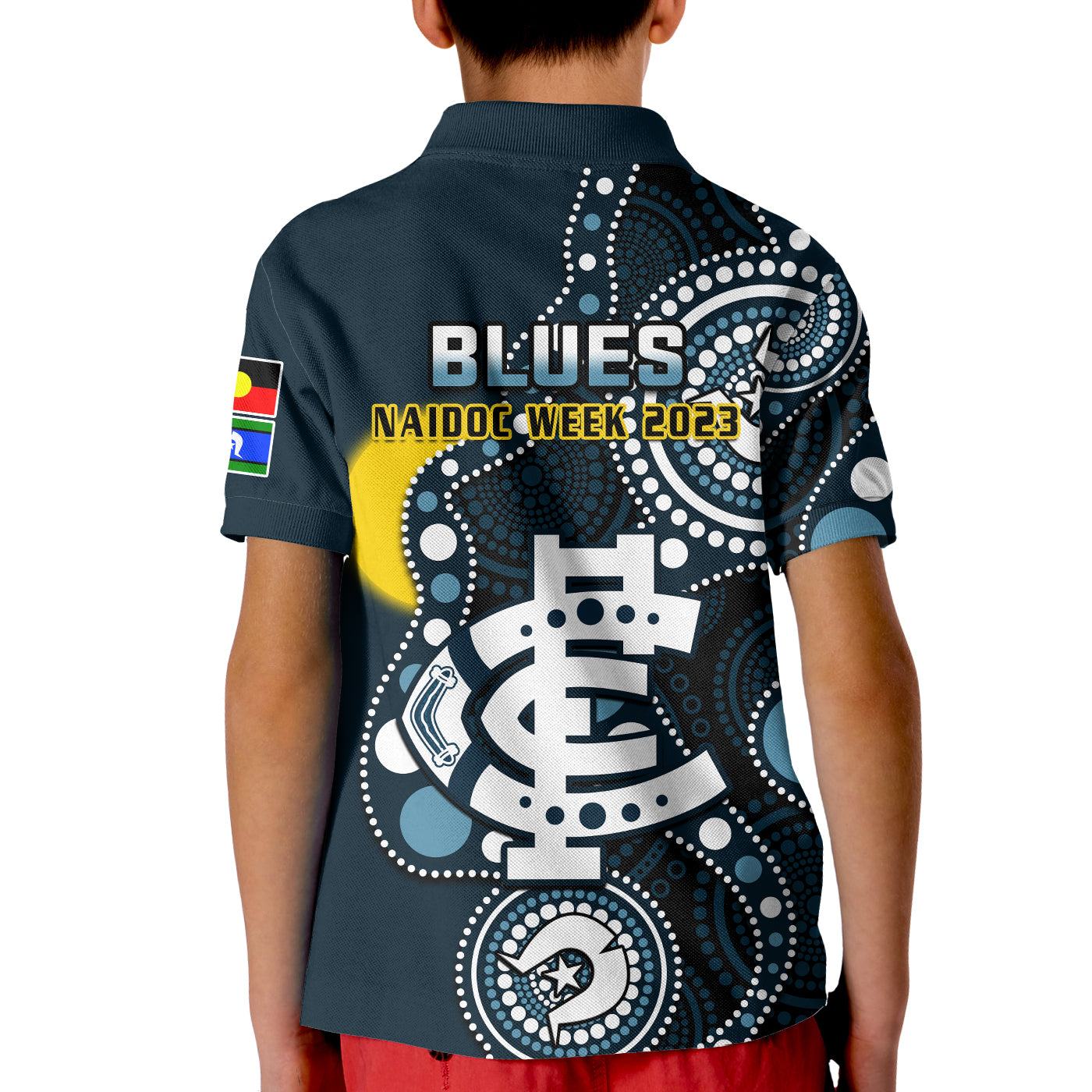 carlton-football-naidoc-2023-polo-shirt-blues-for-our-elders-indigenous-art