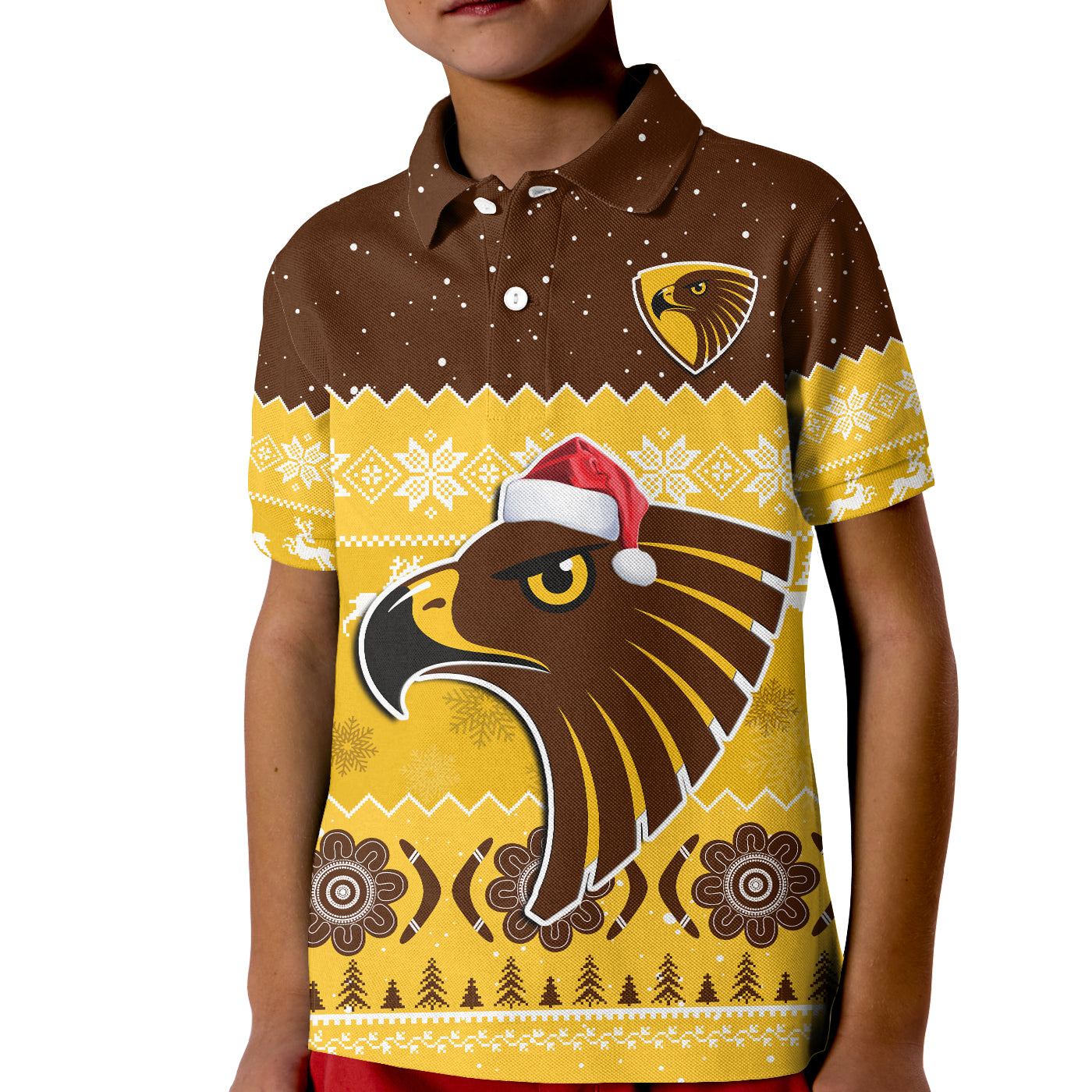 hawthorn-football-polo-shirt-kid-hawks-indigenous-merry-christmas