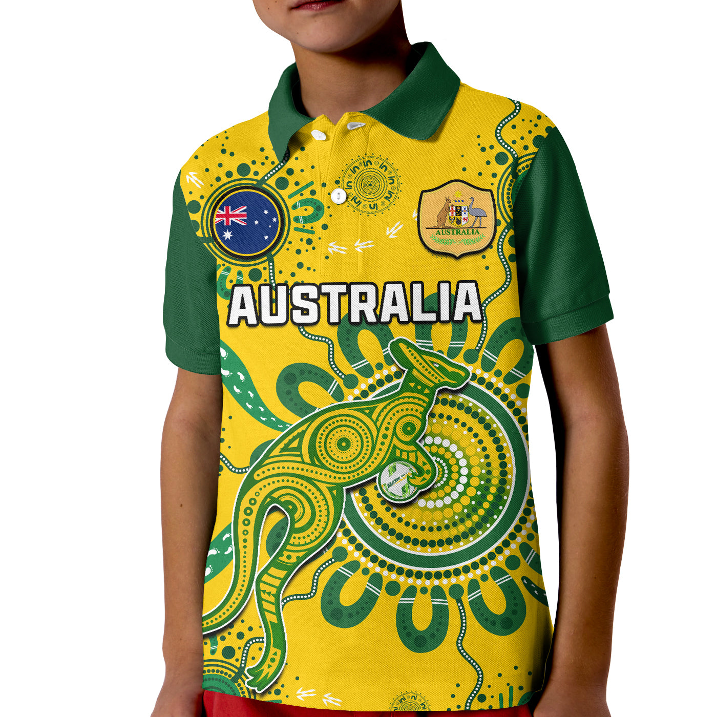 custom-text-and-number-australia-soccer-polo-shirt-kid-kangaroos-matildas-2023-fifa-womens-world-cup