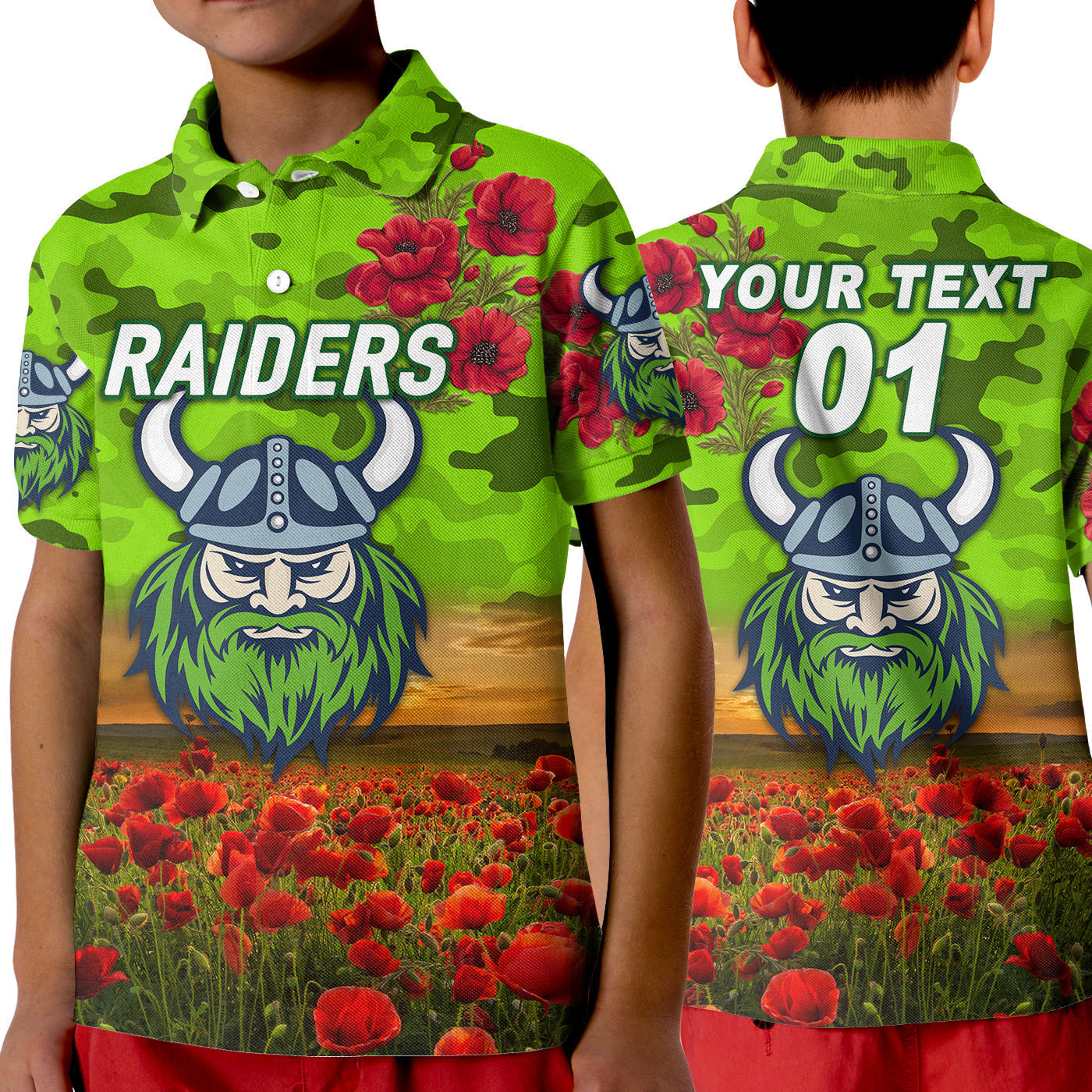 custom-personalised-raiders-anzac-polo-shirt-poppy-flowers-vibes