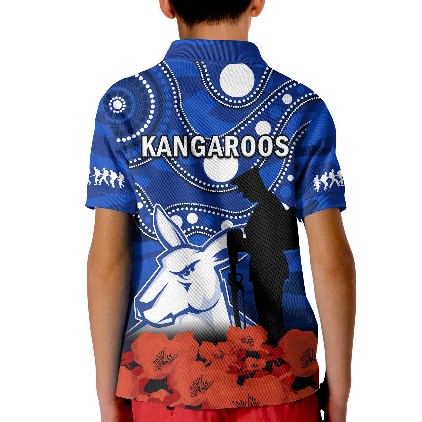 north-melbourne-football-anzac-2023-polo-shirt-kangaroos-aboriginal-mix-poppy-camouflage