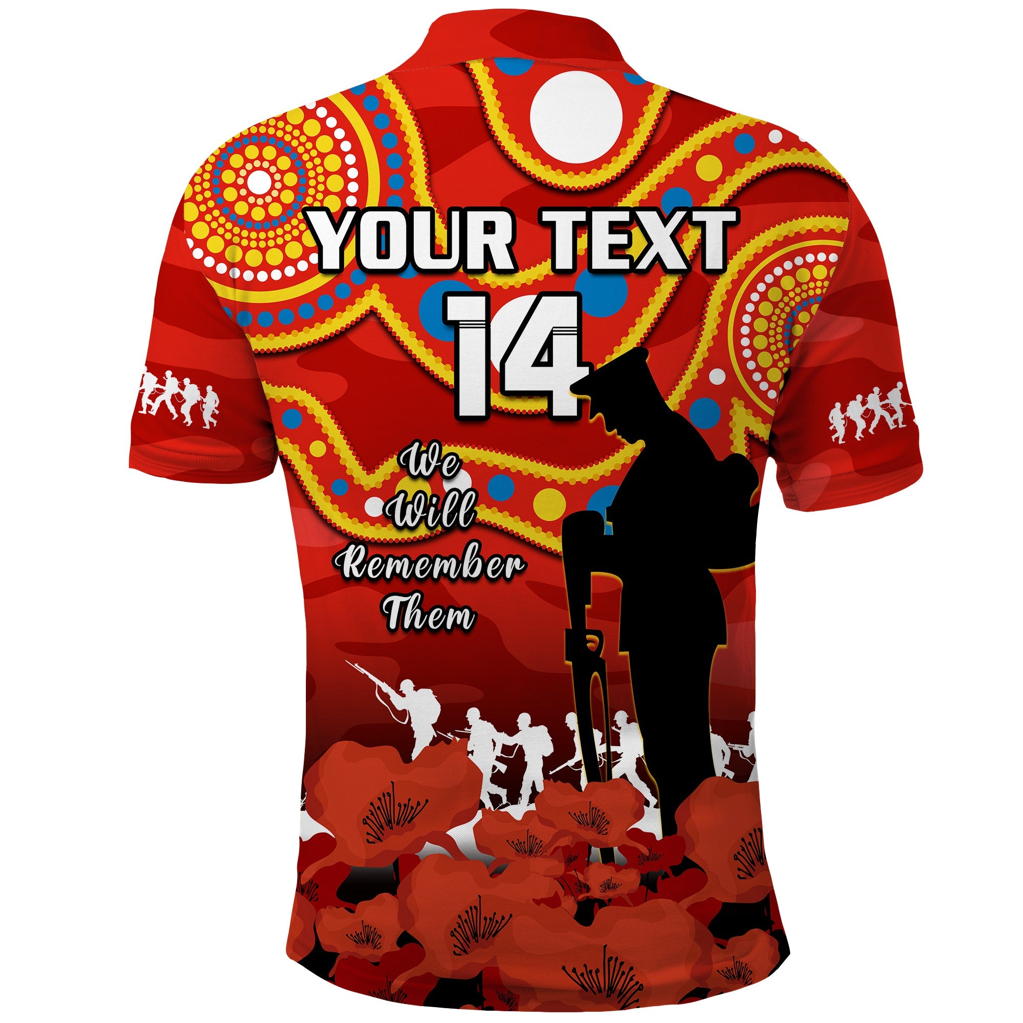 custom-text-and-number-gold-coast-football-anzac-2023-polo-shirt-suns-aboriginal-mix-poppy-camouflage