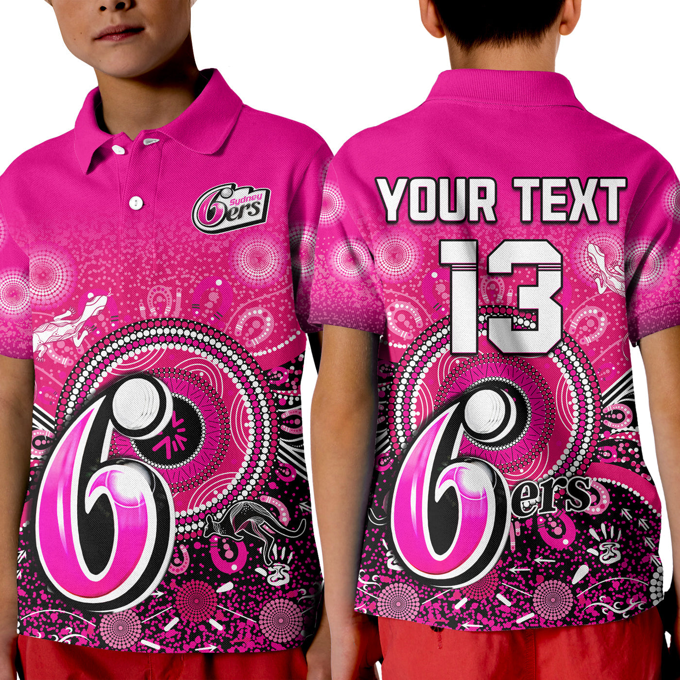 custom-text-and-number-sydney-sixers-polo-shirt-kid-aboriginal-australia-cricket-champion