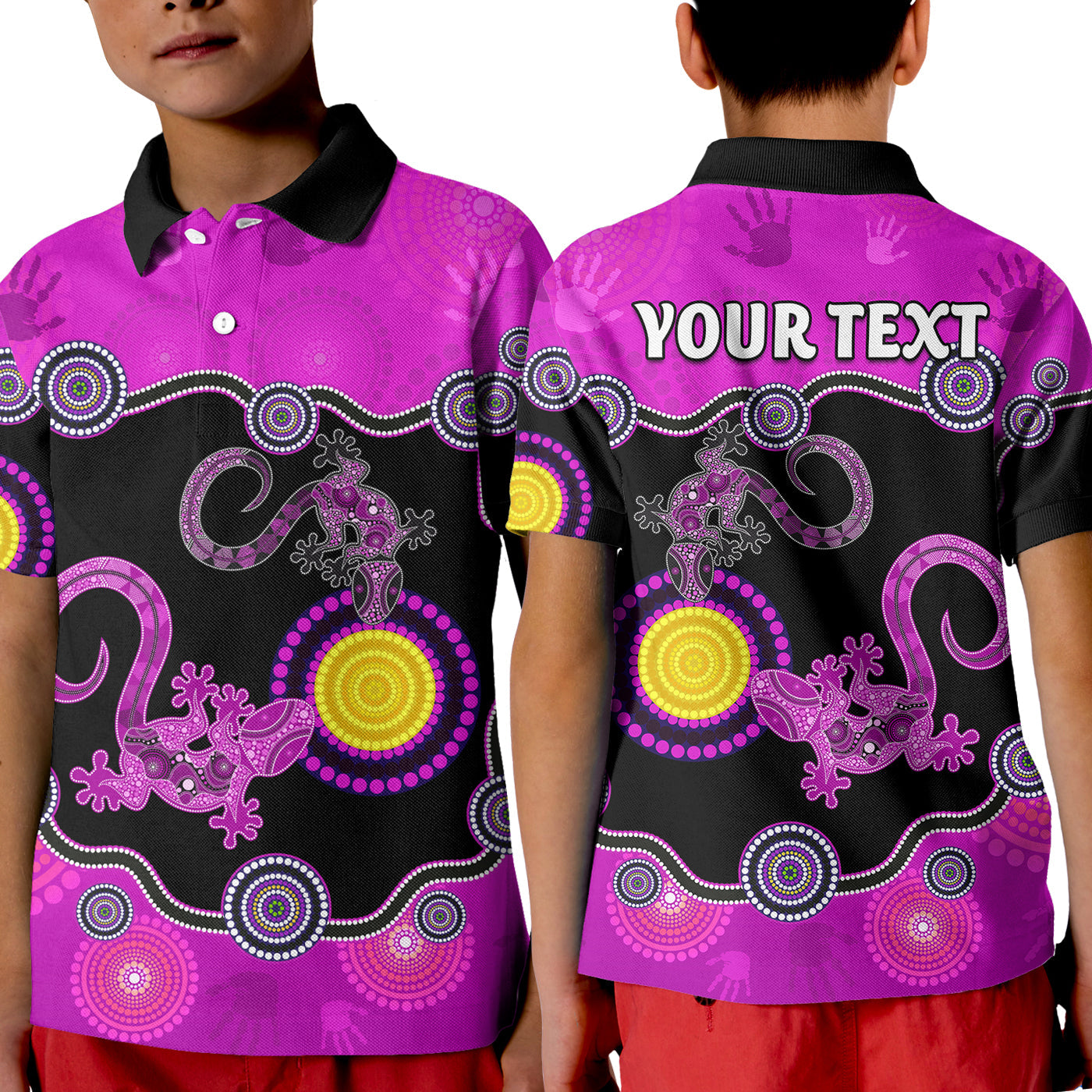 custom-personalised-aboriginal-lizard-polo-shirt-kid-attracted-australia-version-purple