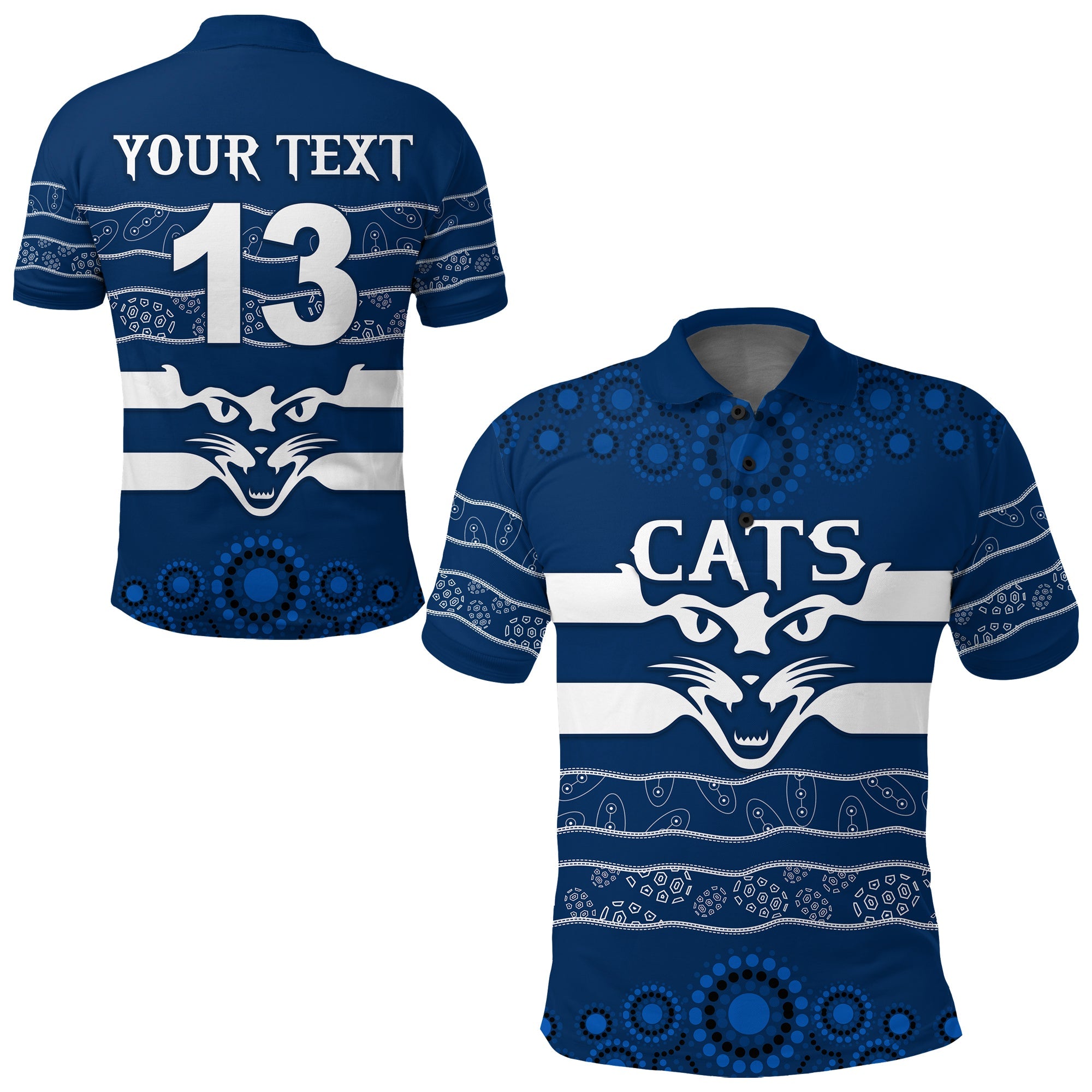 custom-personalised-cats-indigenous-polo-shirt-football-geelong-custom-text-and-number