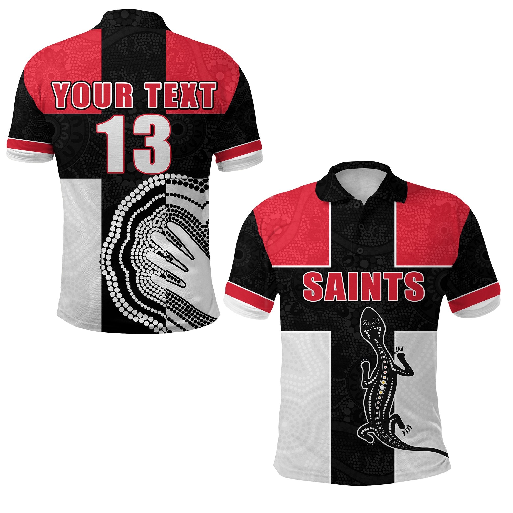 custom-personalised-saints-simple-indigenous-polo-shirt-brave-st-kilda-custom-text-and-number