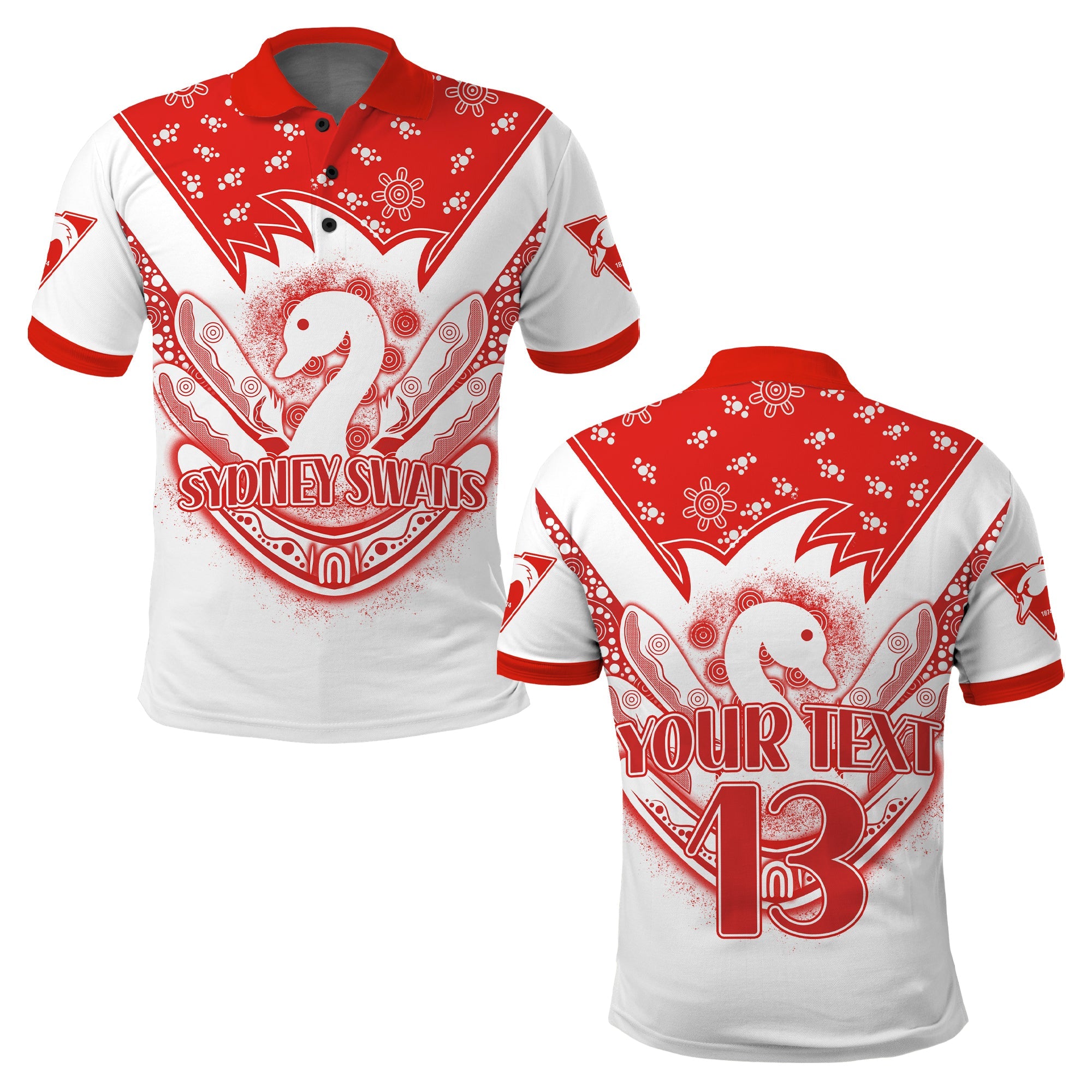 custom-text-and-number-swans-football-polo-shirt-est-1874-aboriginal-boomerang-sydney-bloods