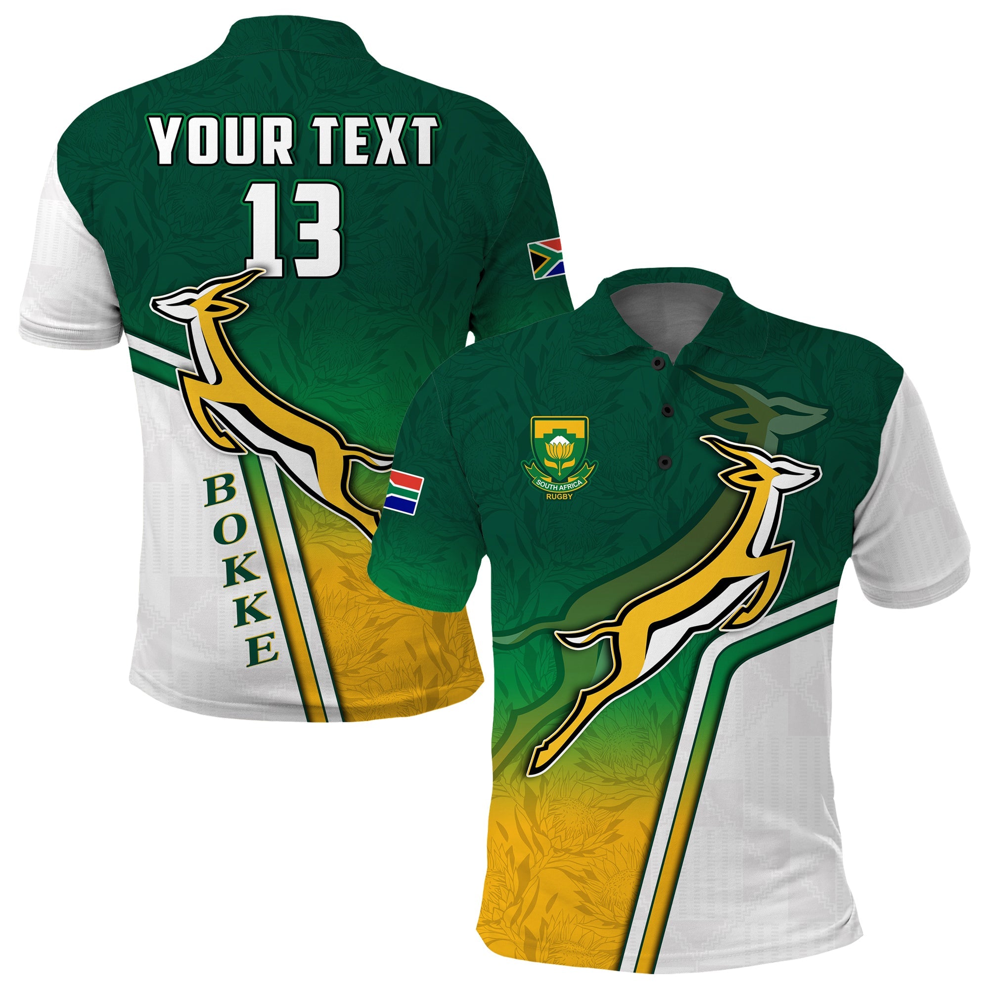 custom-text-and-number-south-africa-rugby-polo-shirt-protea-flower-springboks-go-bokke