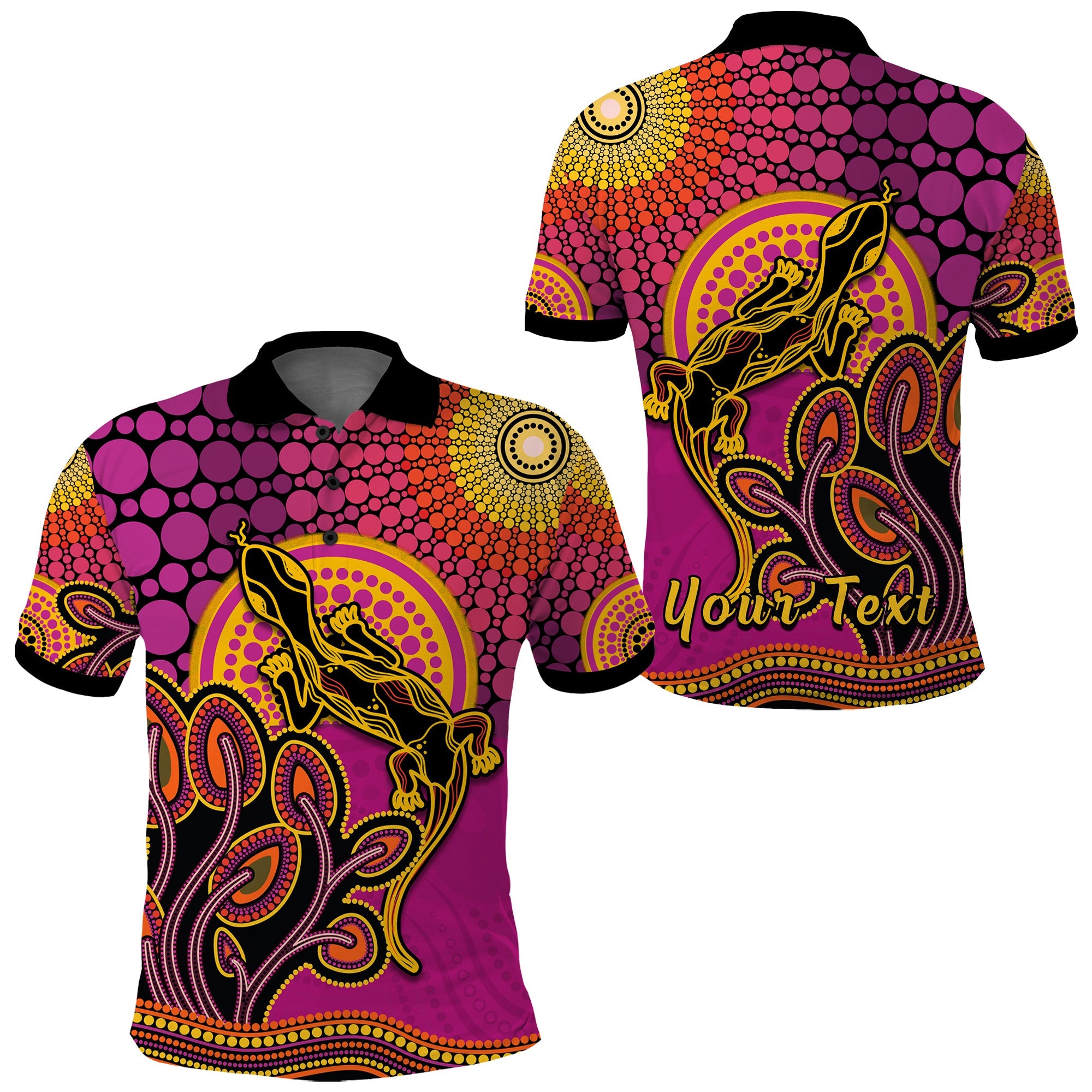 custom-personalised-aboriginal-lizard-polo-shirt-tree-on-the-hill-sunshine