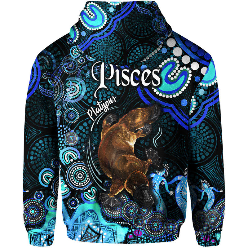 australian-astrology-zip-up-and-pullover-hoodie-pisces-platypus-zodiac-aboriginal-vibes-blue