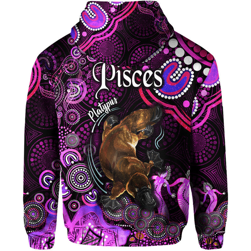 australian-astrology-zip-up-and-pullover-hoodie-pisces-platypus-zodiac-aboriginal-vibes-pink