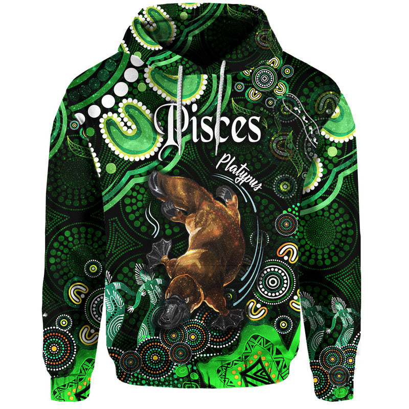 custom-personalised-australian-astrology-zip-up-and-pullover-hoodie-pisces-platypus-zodiac-aboriginal-vibes-green