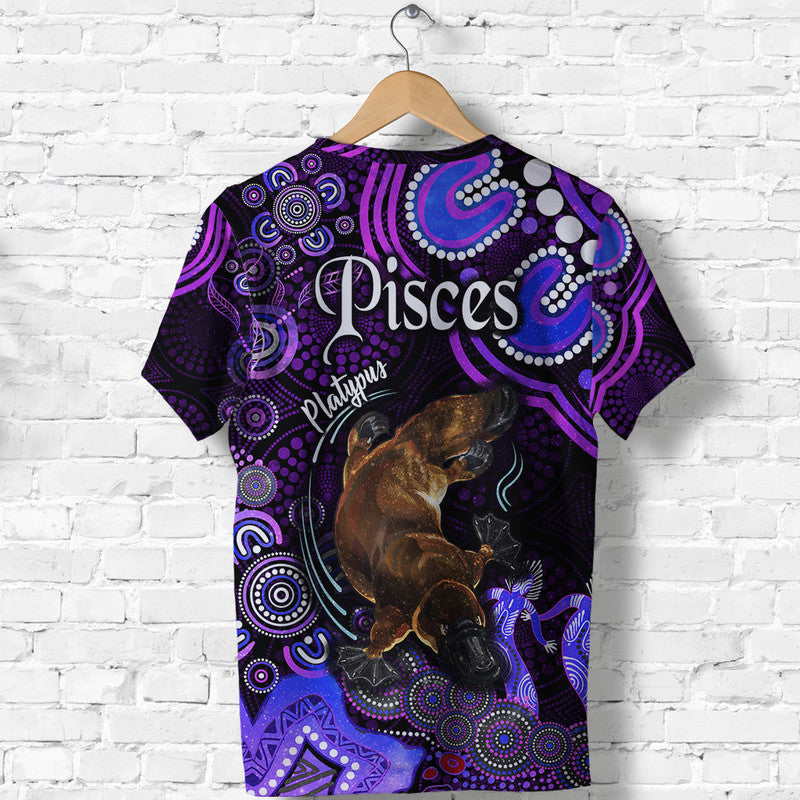 australian-astrology-t-shirt-pisces-platypus-zodiac-aboriginal-vibes-purple