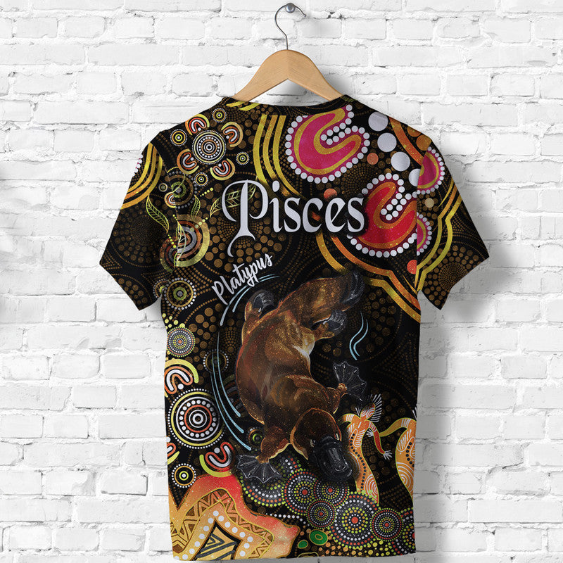 australian-astrology-t-shirt-pisces-platypus-zodiac-aboriginal-vibes-gold