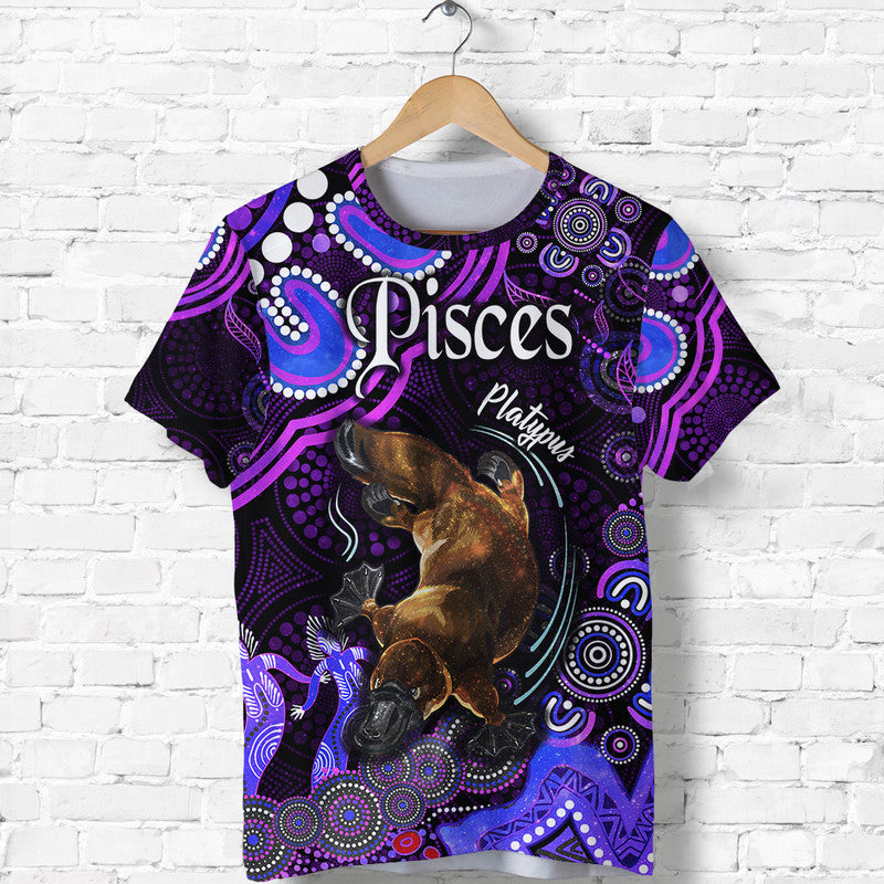 australian-astrology-t-shirt-pisces-platypus-zodiac-aboriginal-vibes-purple