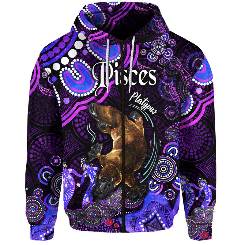 custom-personalised-australian-astrology-zip-up-and-pullover-hoodie-pisces-platypus-zodiac-aboriginal-vibes-purple