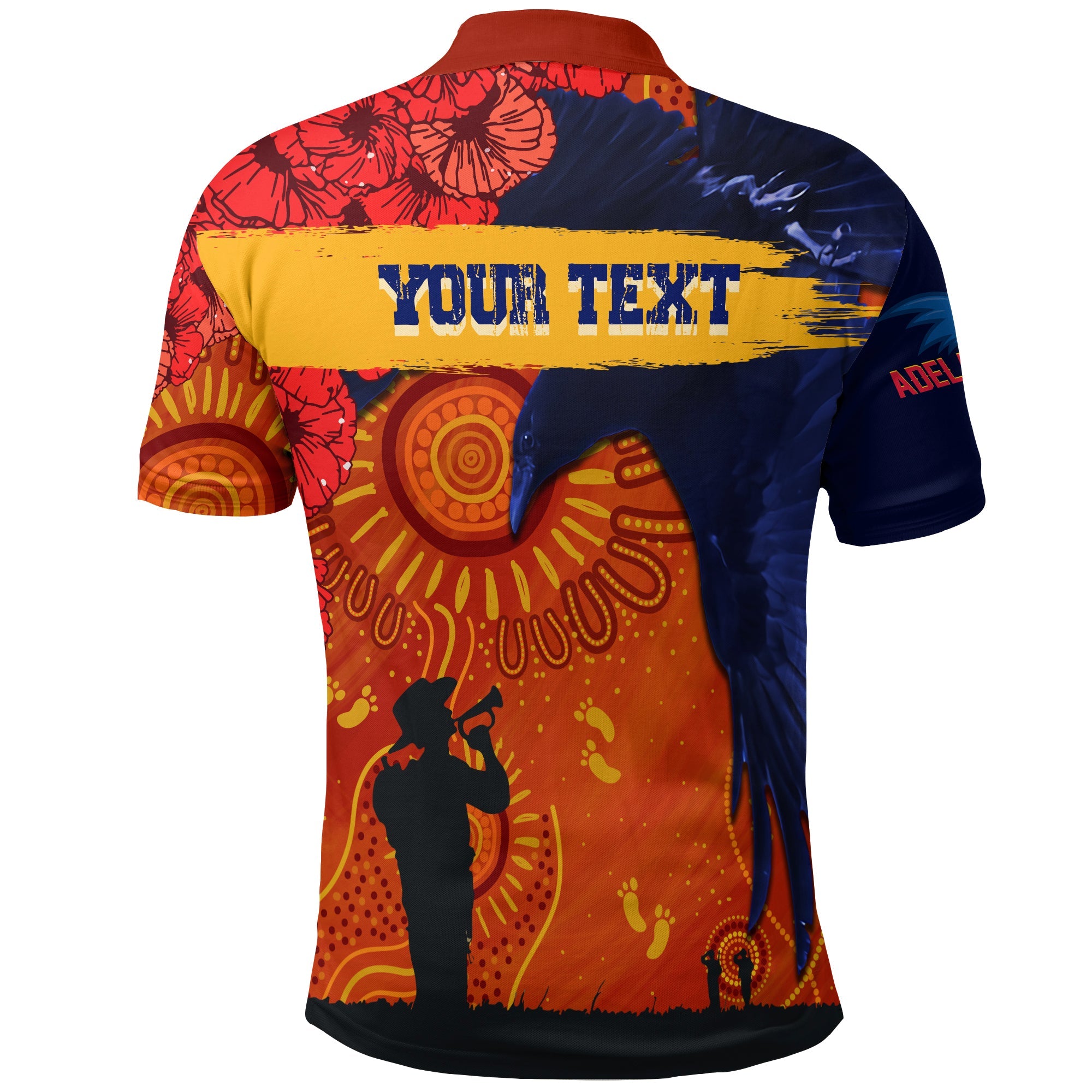 custom-personalised-adelaide-crows-indigenous-anzac-day-polo-shirt-we-will-remember